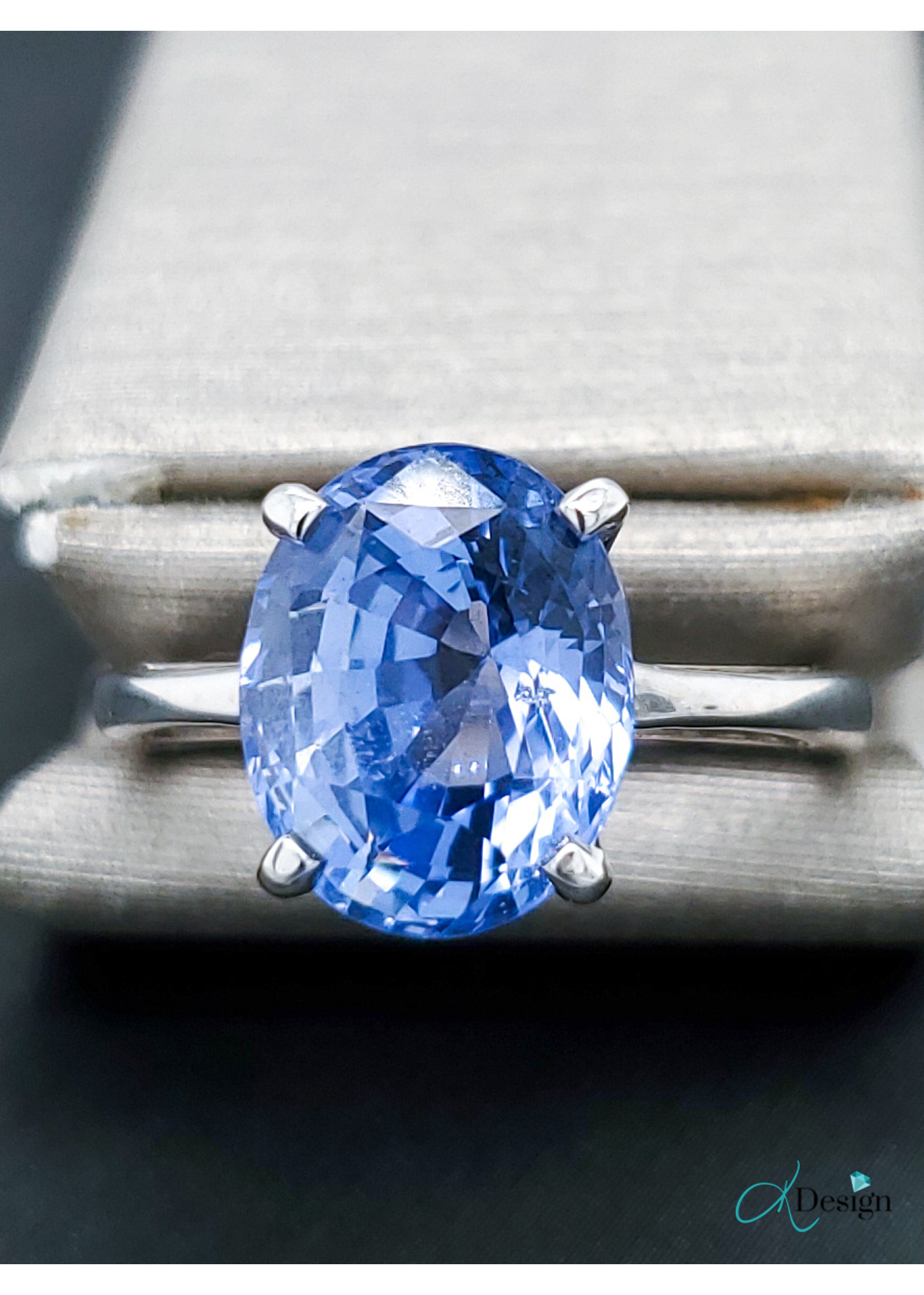 Vintage Vintage Cornflower Sapphire 14k WG 5.21ctw Sz 6.25