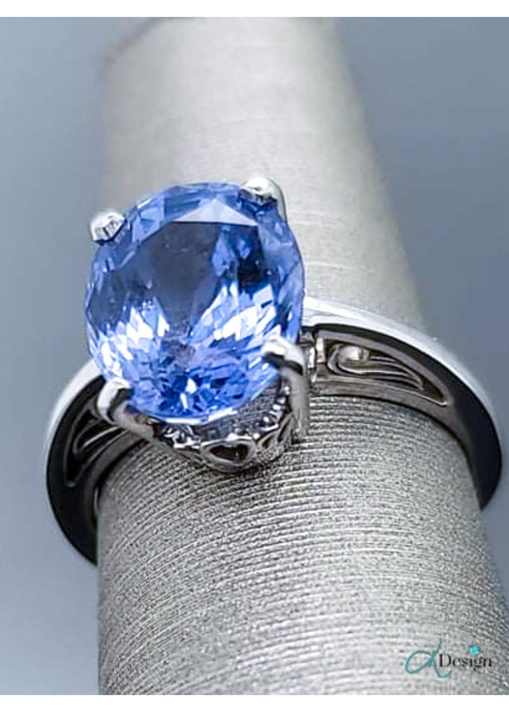 Vintage Vintage Cornflower Sapphire 14k WG 5.21ctw Sz 6.25