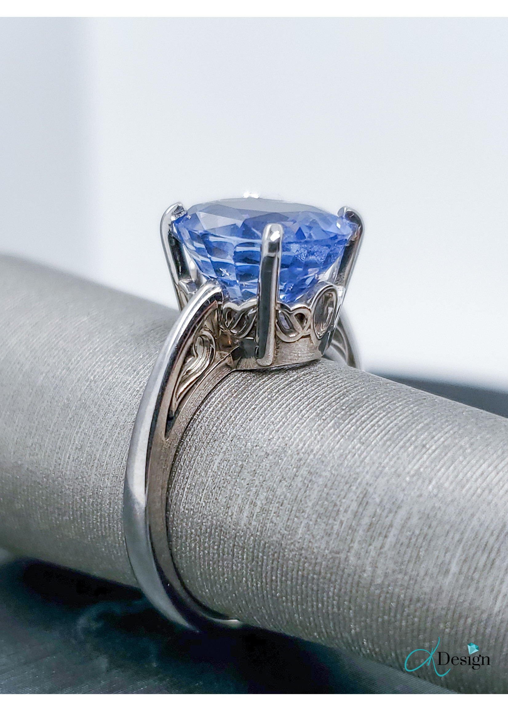 Vintage Vintage Cornflower Sapphire 14k WG 5.21ctw Sz 6.25