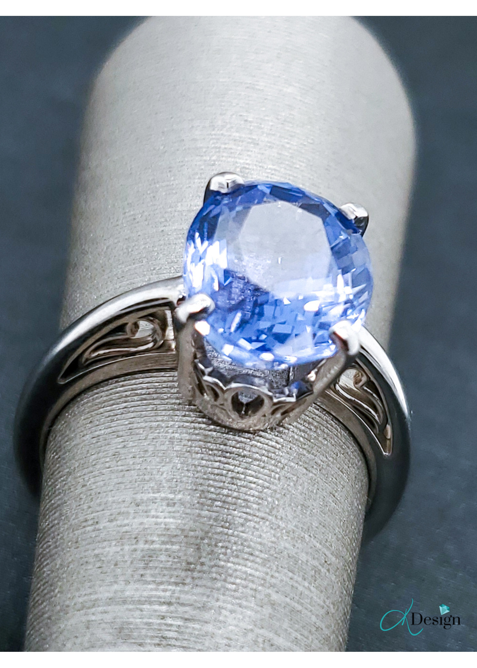Vintage Vintage Cornflower Sapphire 14k WG 5.21ctw Sz 6.25