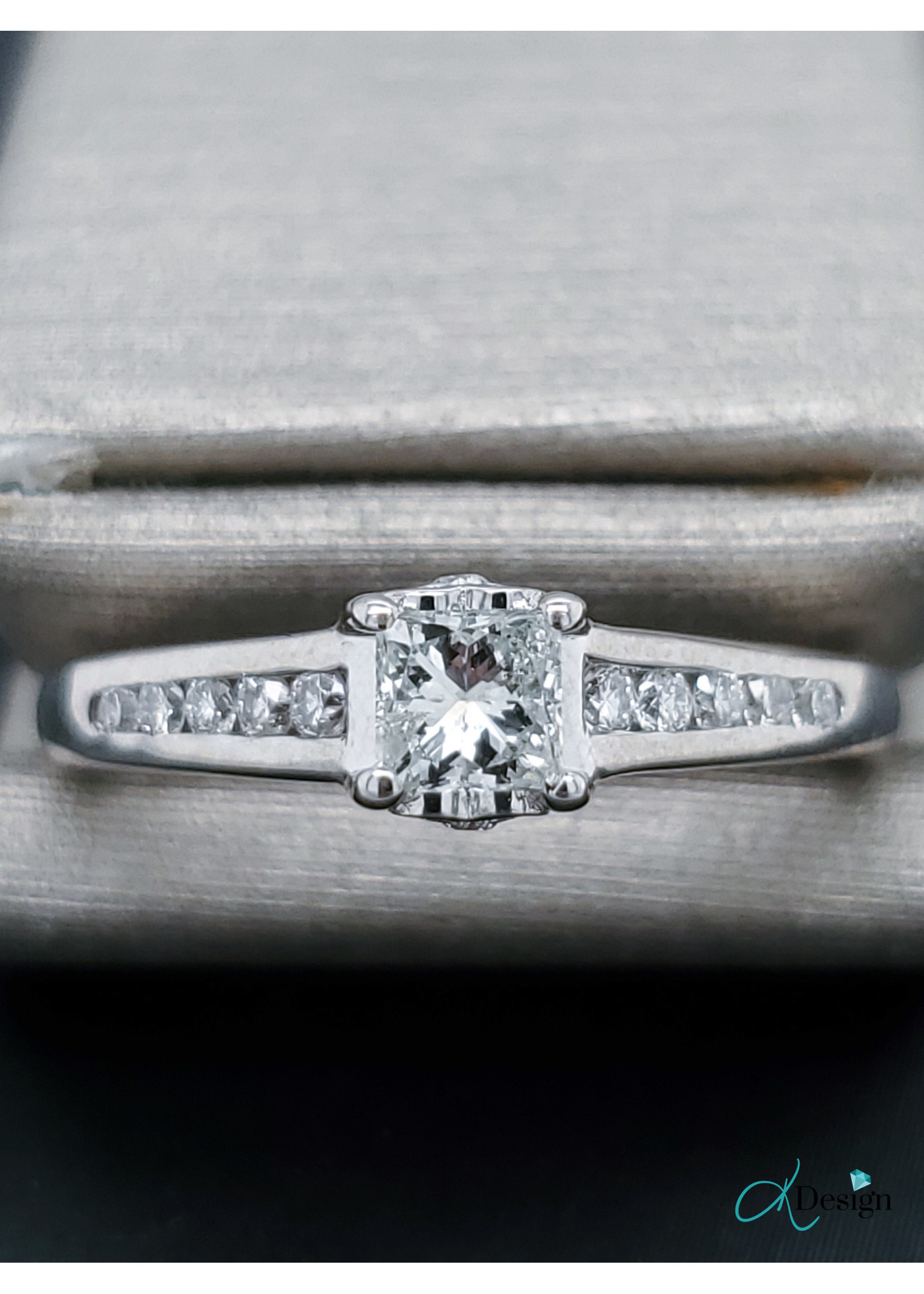 Vintage Jewellery Diamond Princess Engagement Ring 14k WG 0.48ctw Sz 6 (Vintage)