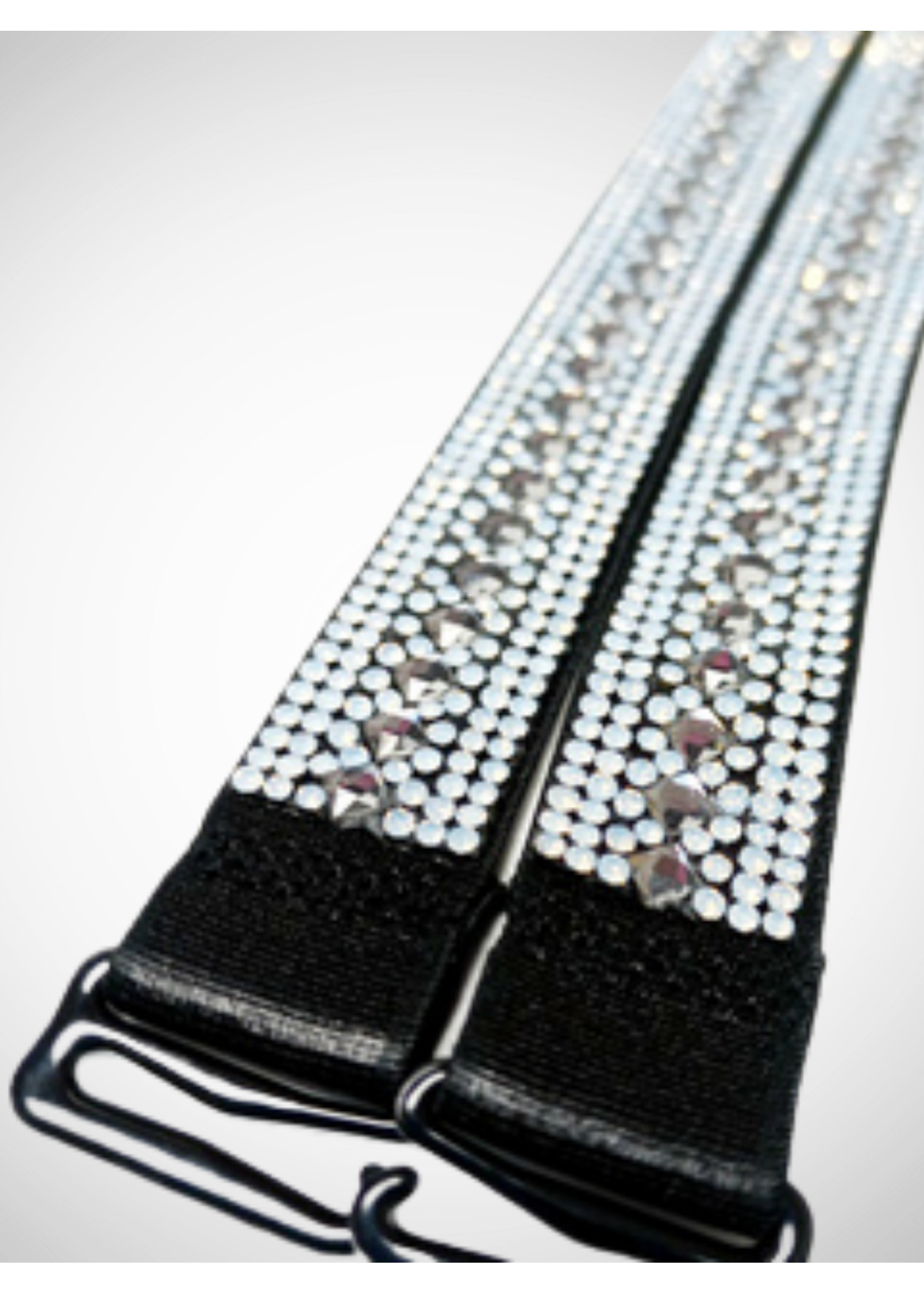 Jacqueline Kent - Royal Ice Bra Straps - Black Diamond With Antique Si