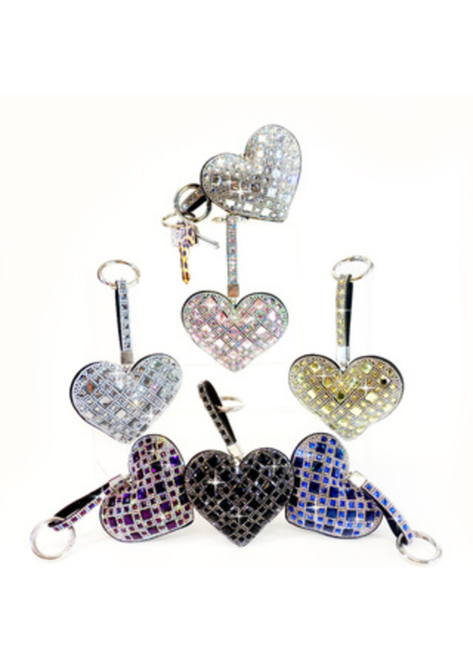 Jacqueline Kent JK Royal Ice Heart Purse Charm Key Chain