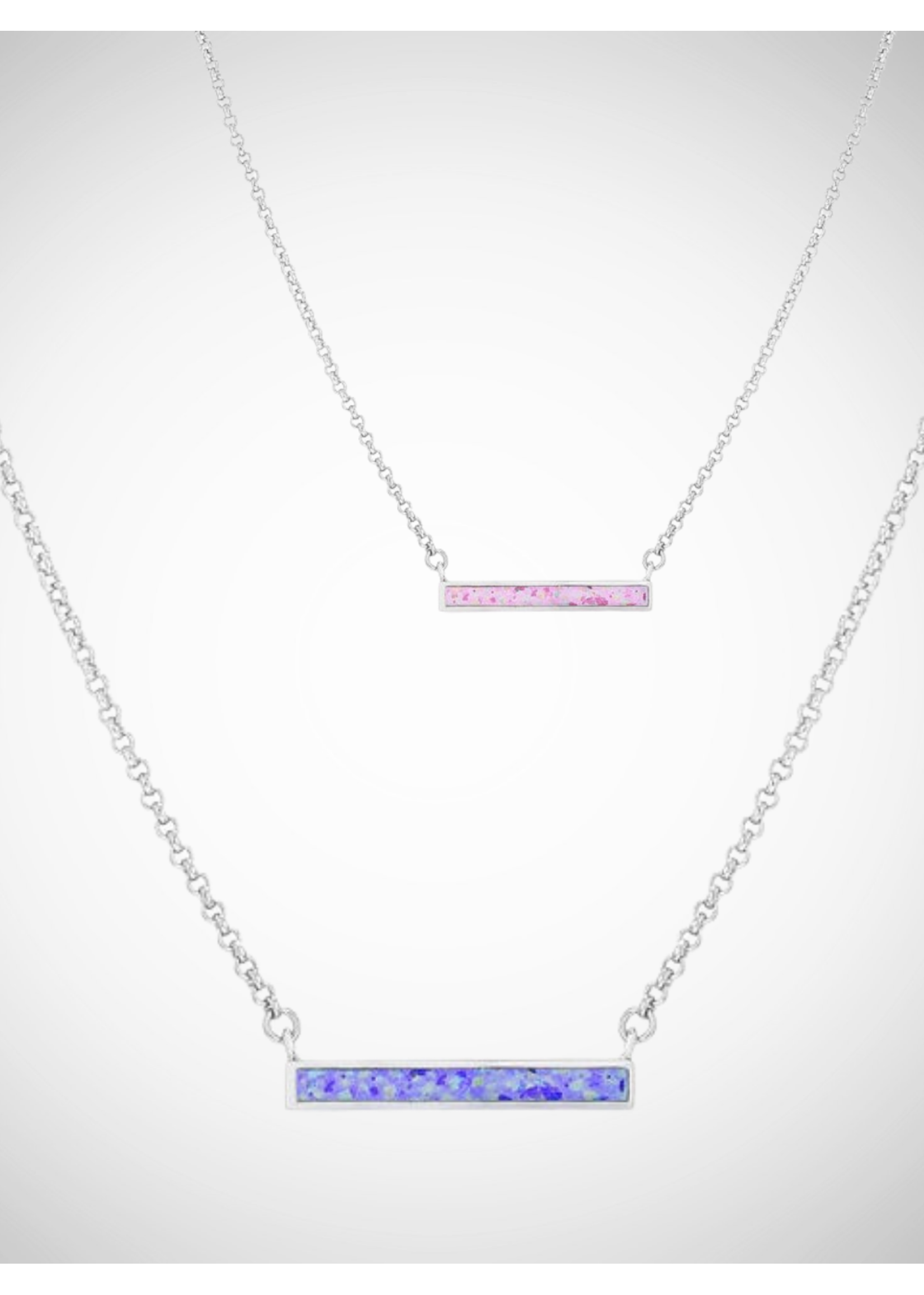 KDesign Regal Collection Rhodium Plated Bar Necklace