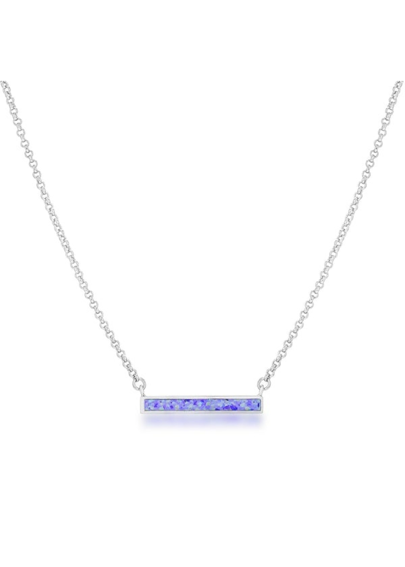 KDesign Regal Collection Rhodium Plated Bar Necklace