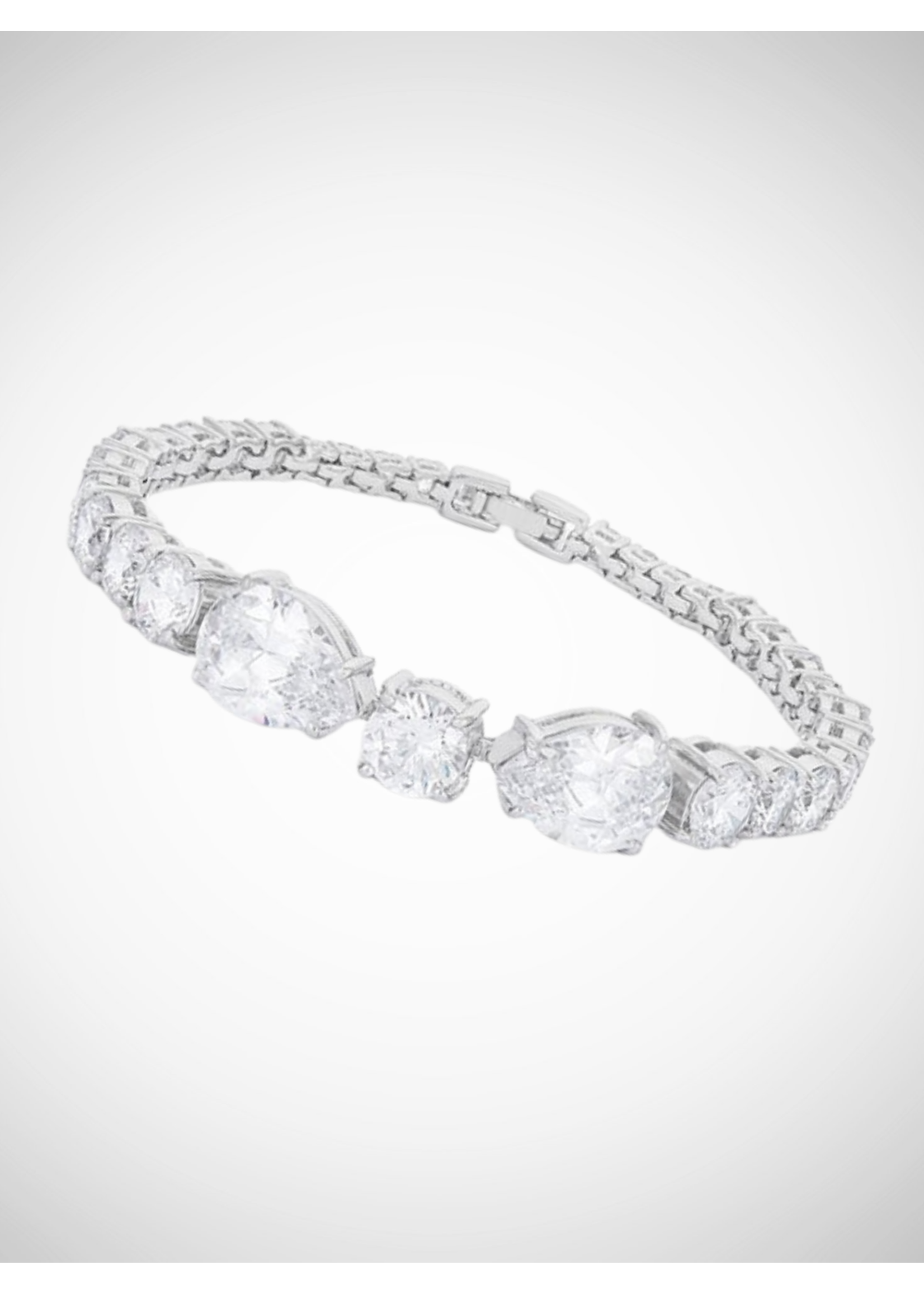 KDesign Regal Collection Elegant Pear and Round Cubic Zirconia Tennis Bracelet