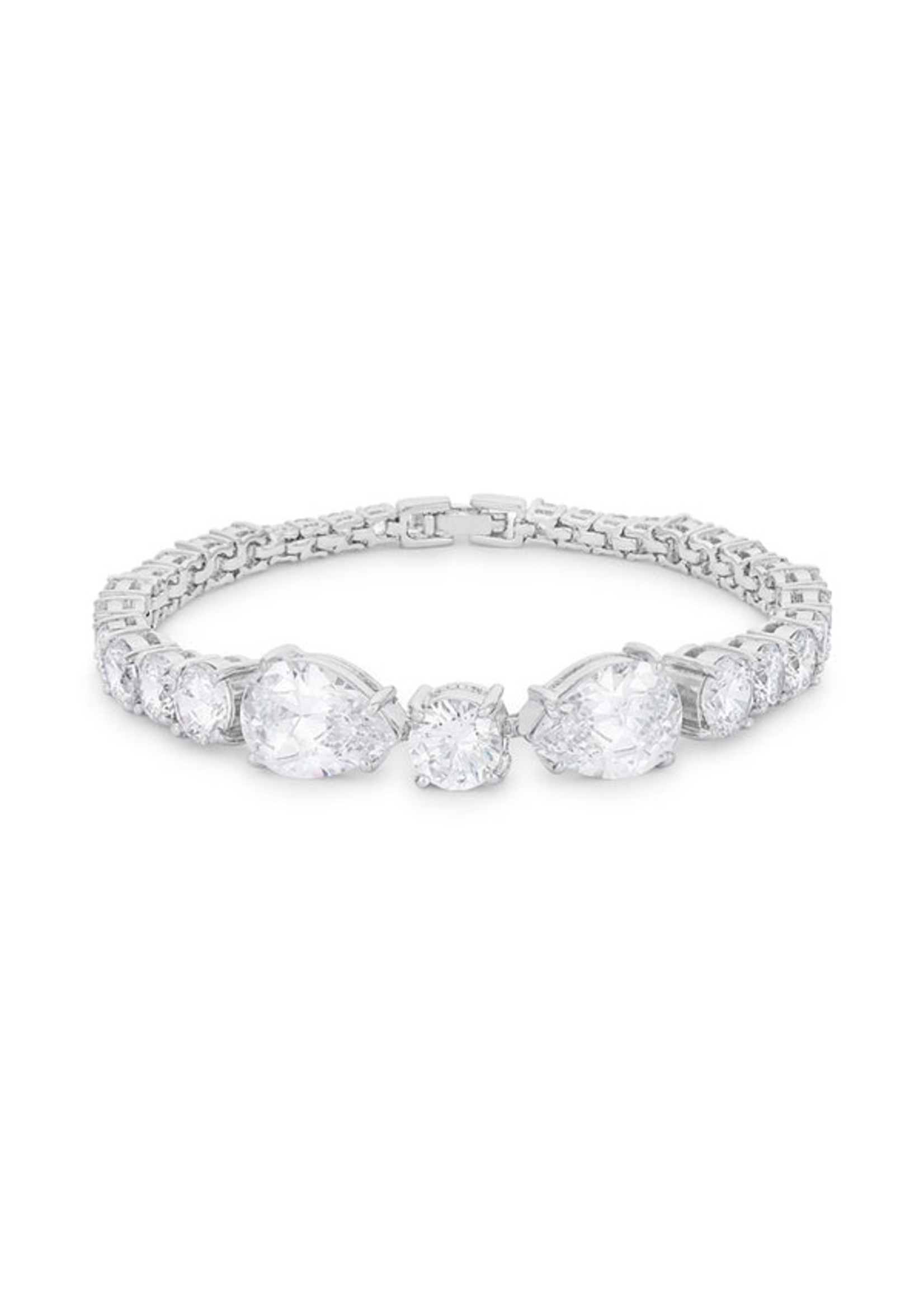 KDesign Regal Collection Elegant Pear and Round Cubic Zirconia Tennis Bracelet