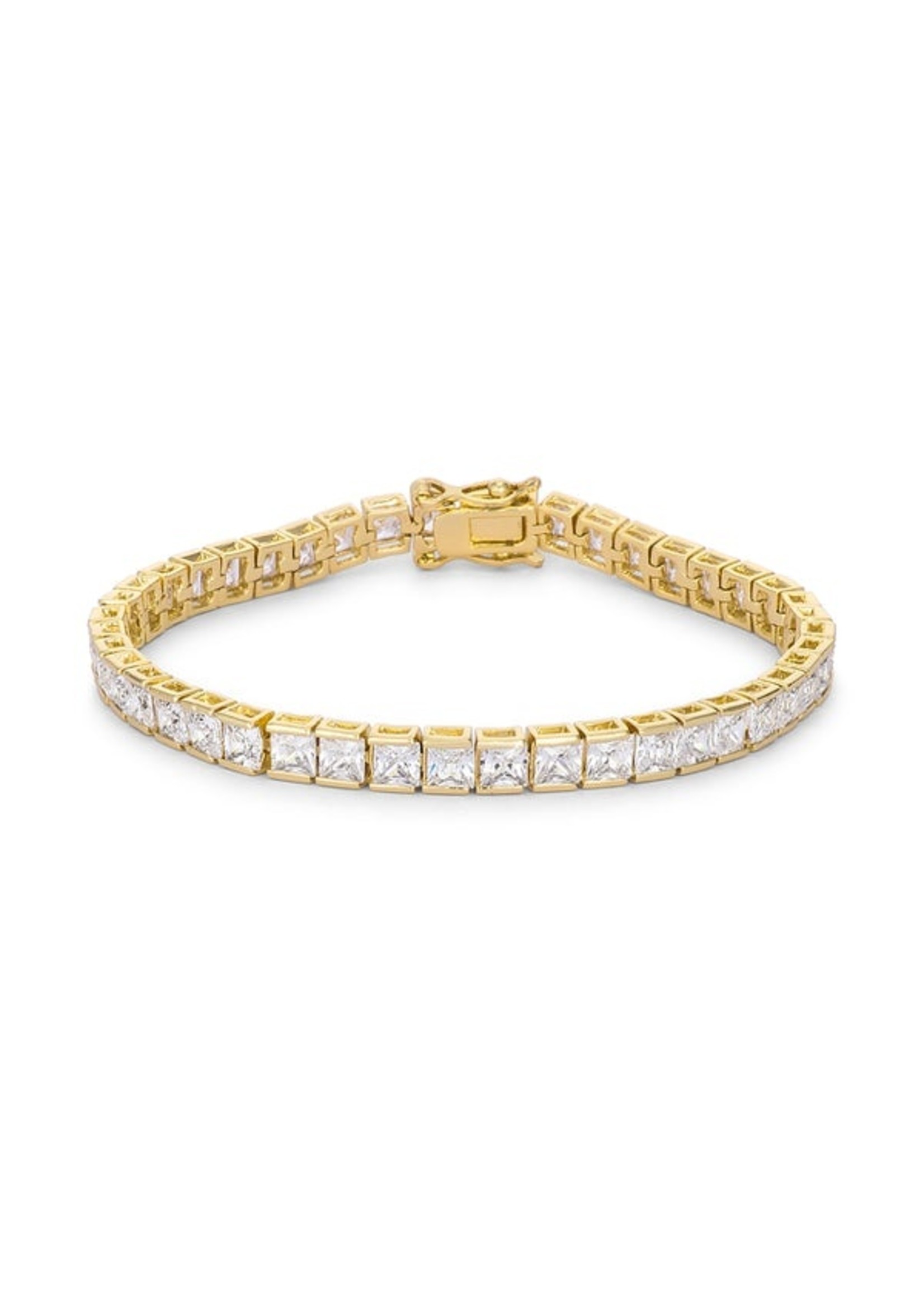 KDesign Regal Collection 9.7Ct Princess Cut CZ Rose Gold Bracelet