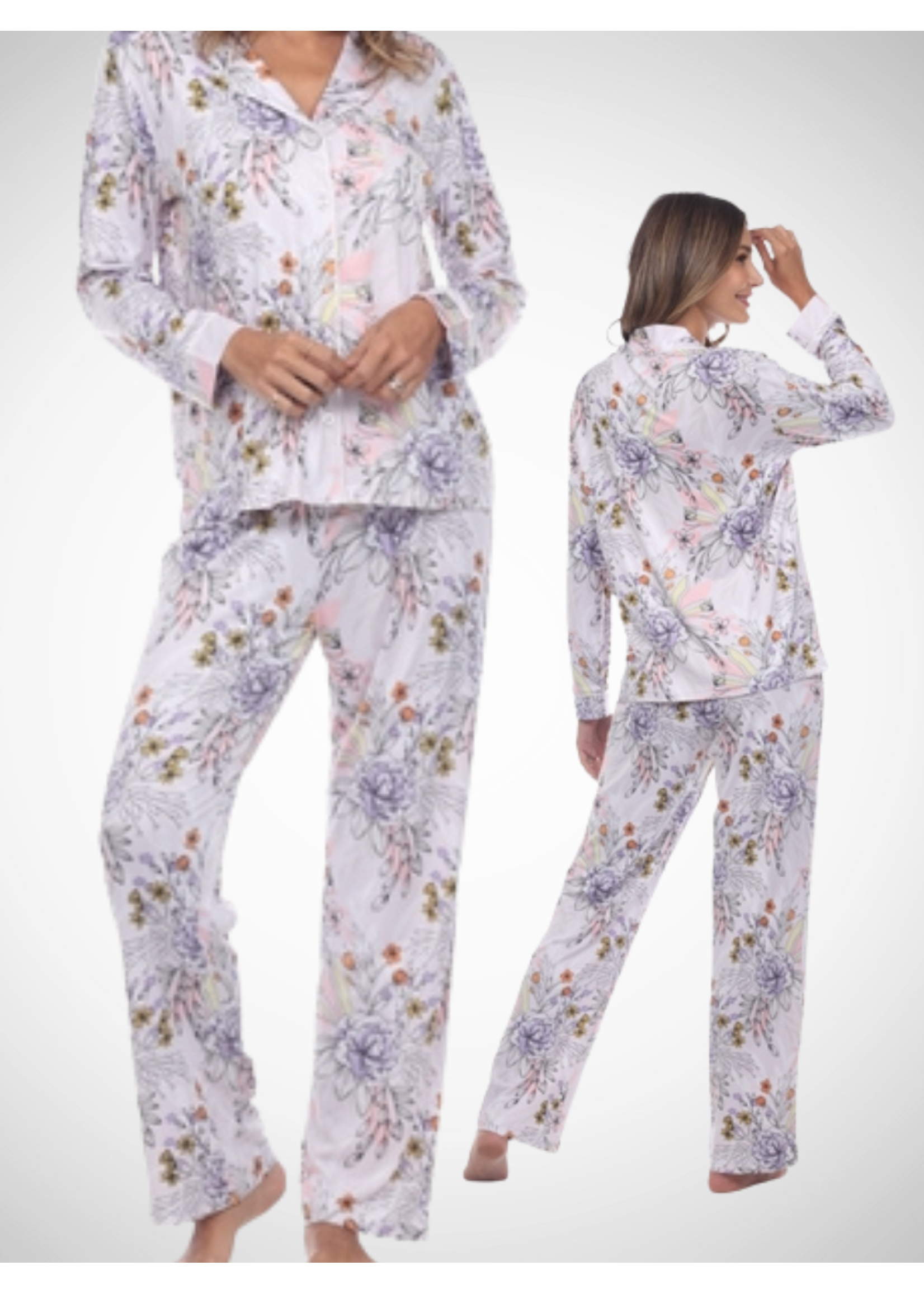 Women's Long Sleeves Floral Pajama Set