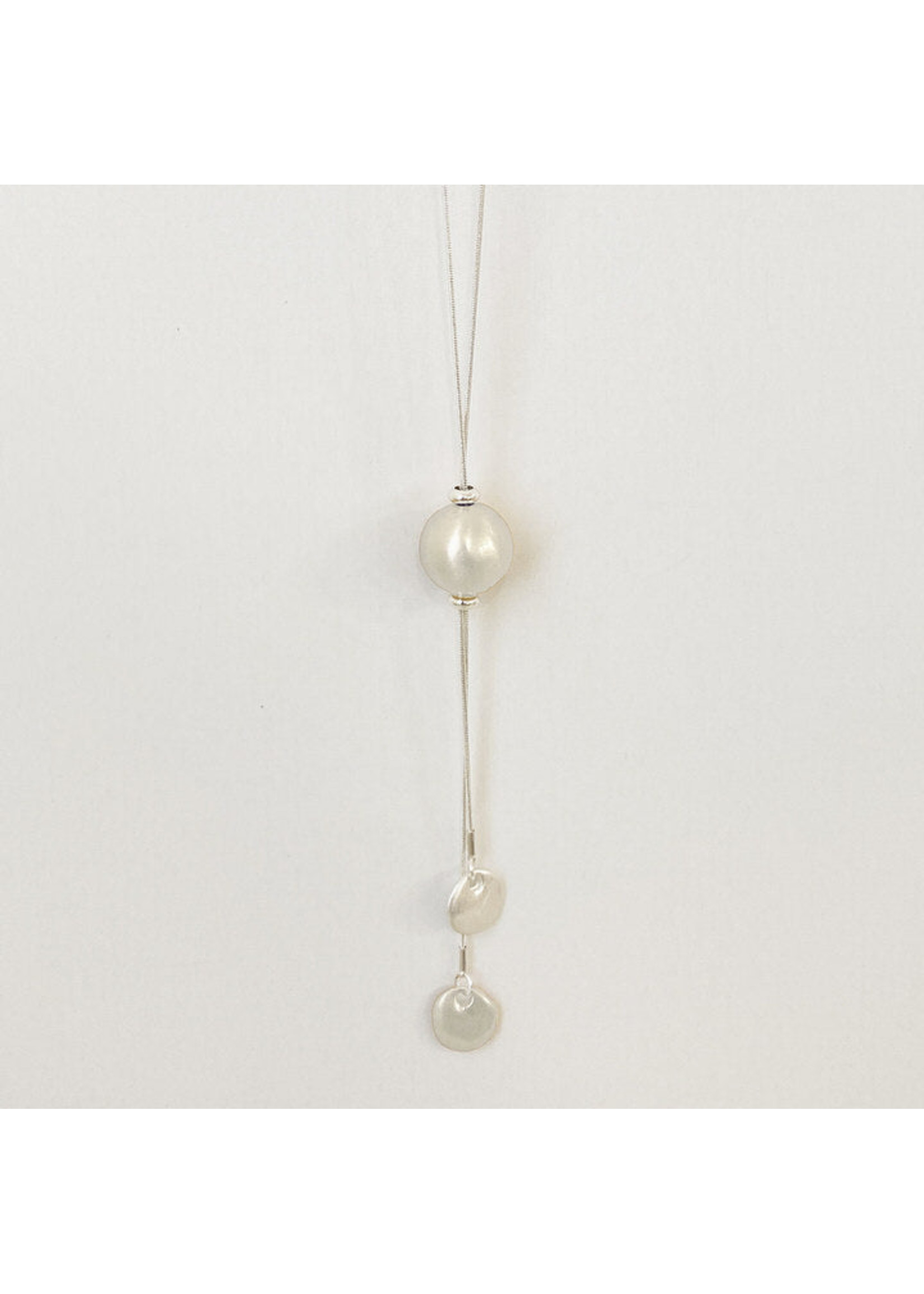 Long Metallic Balls Adjustable Necklace