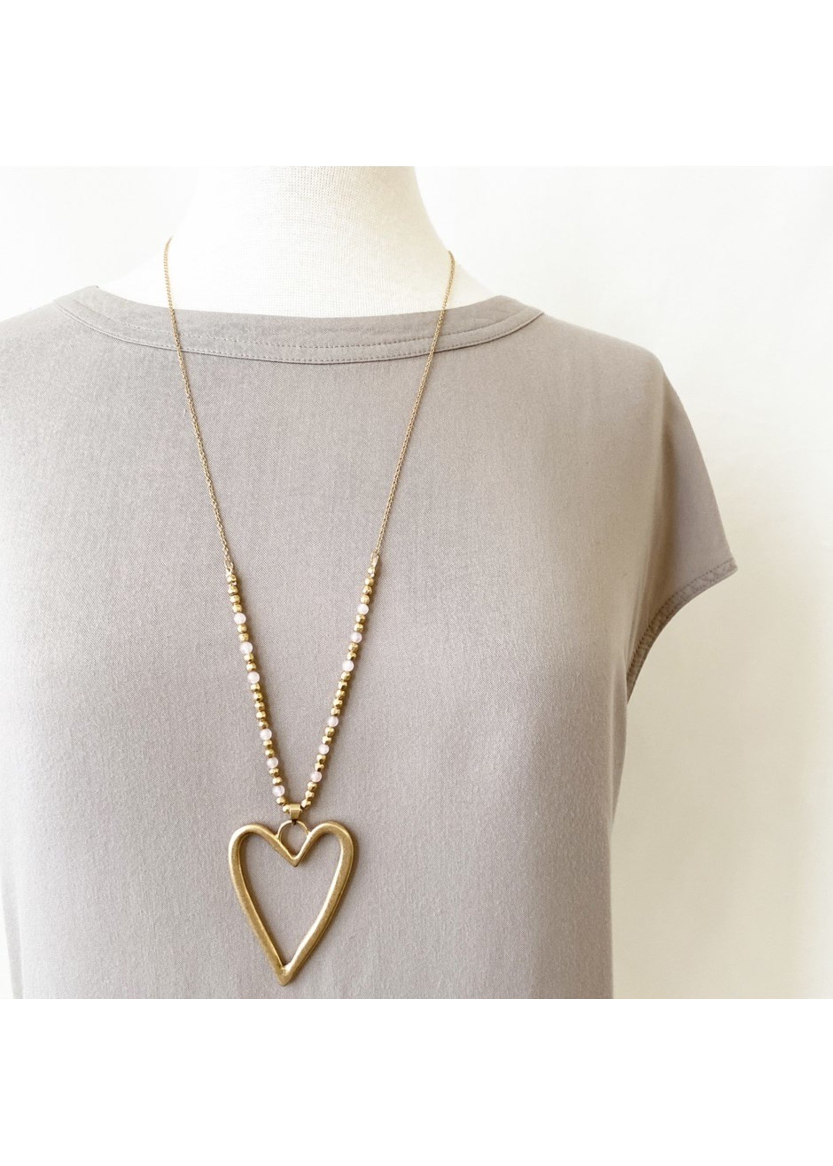 Irregular Heart Long Necklace