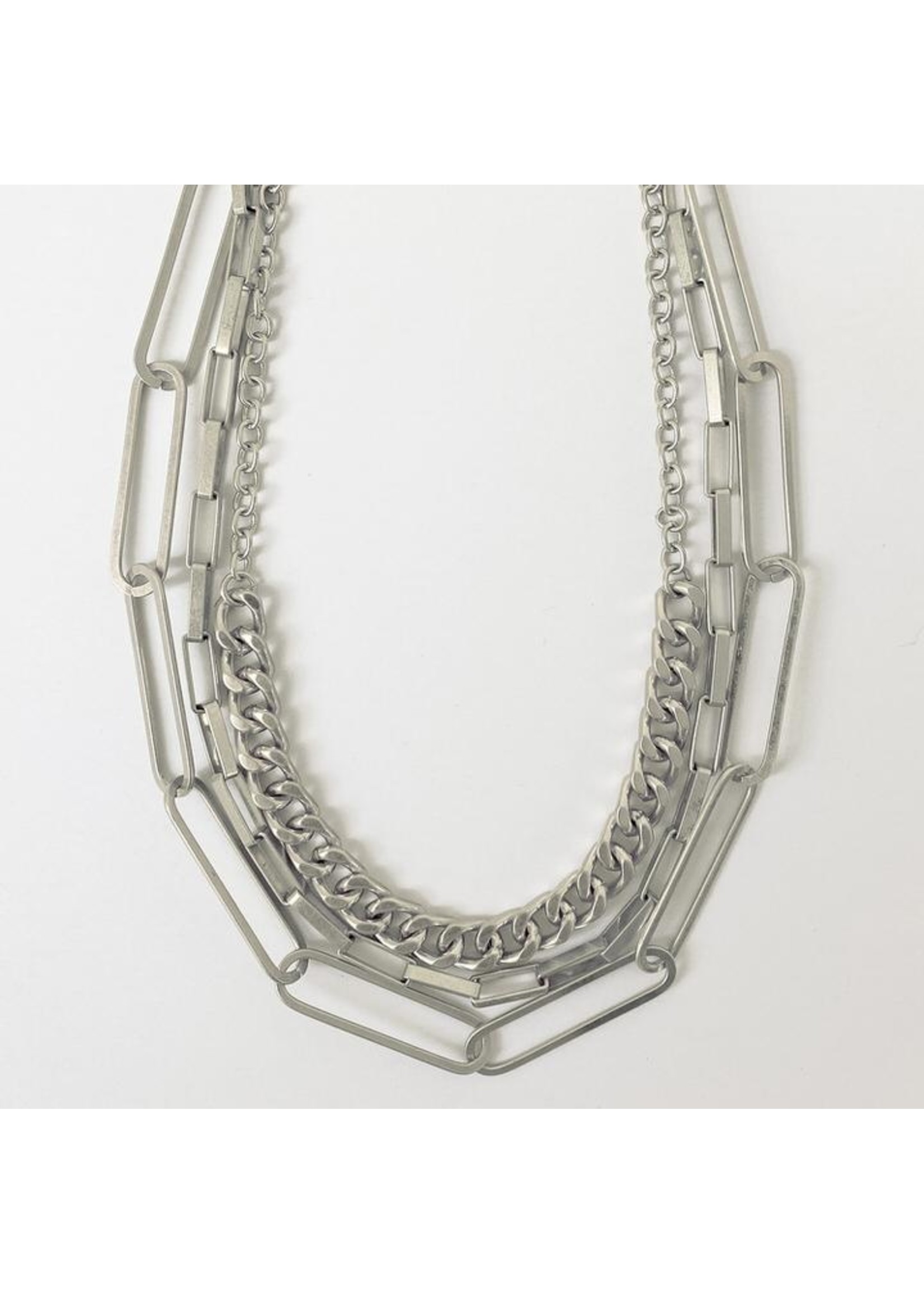 Caracol Statement Necklace Maxi Link Metal Worn Finish