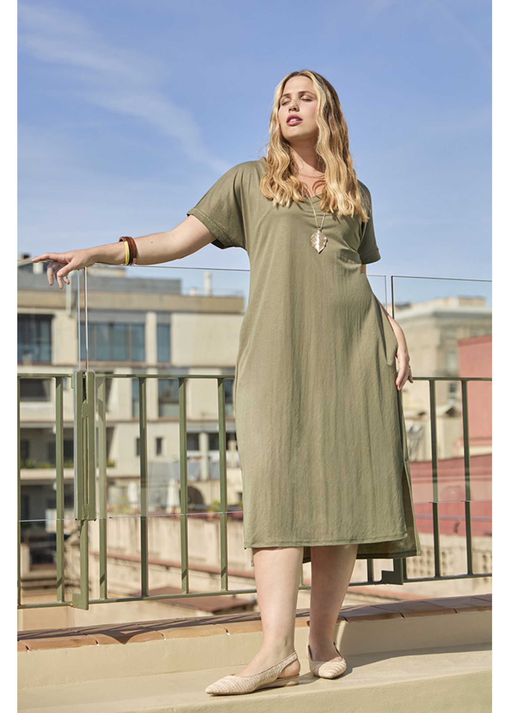 Plain Midi Dress