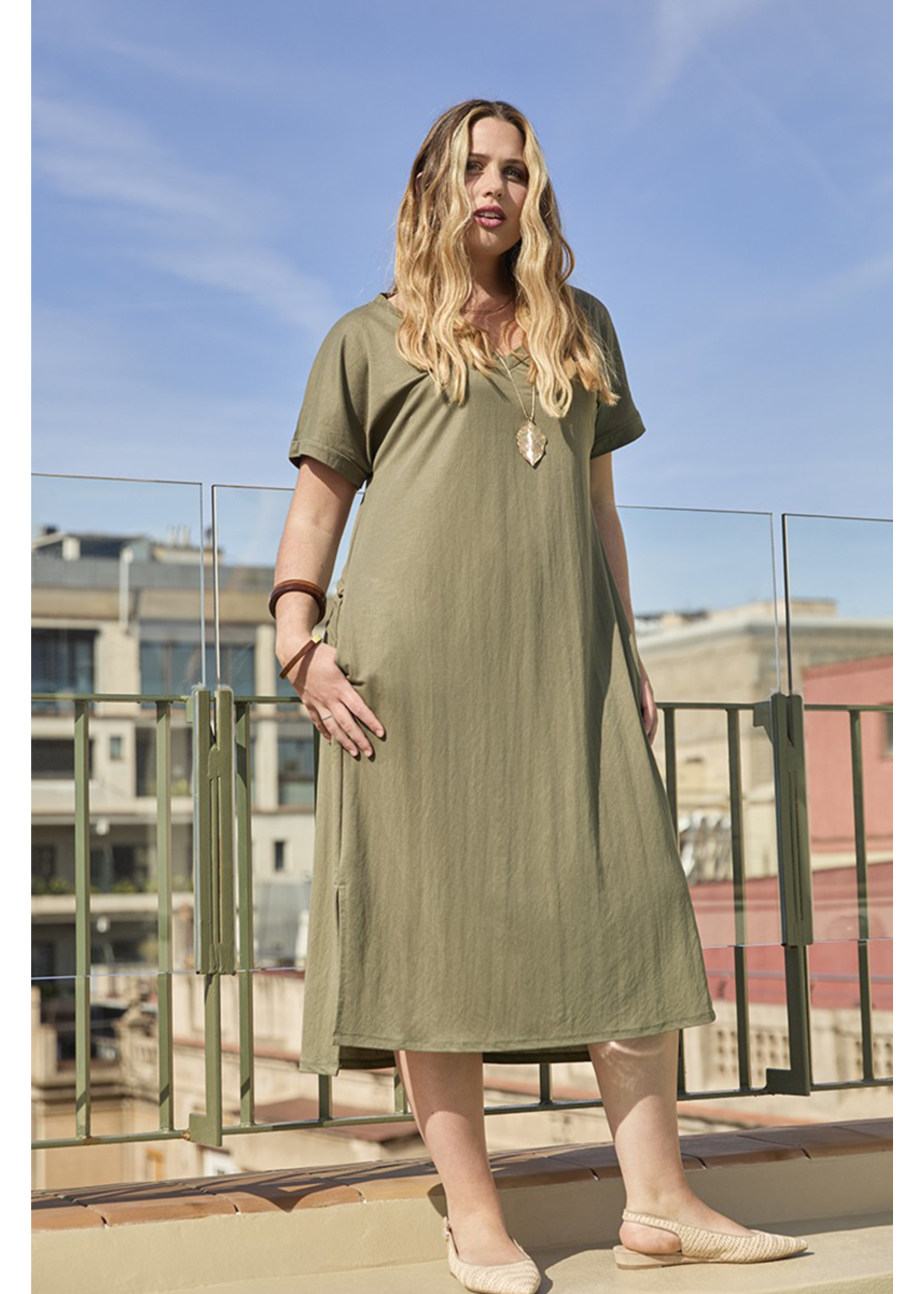 Plain Midi Dress