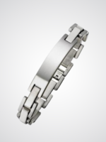 Steel Mens Bracelet 12mm Inc Eng