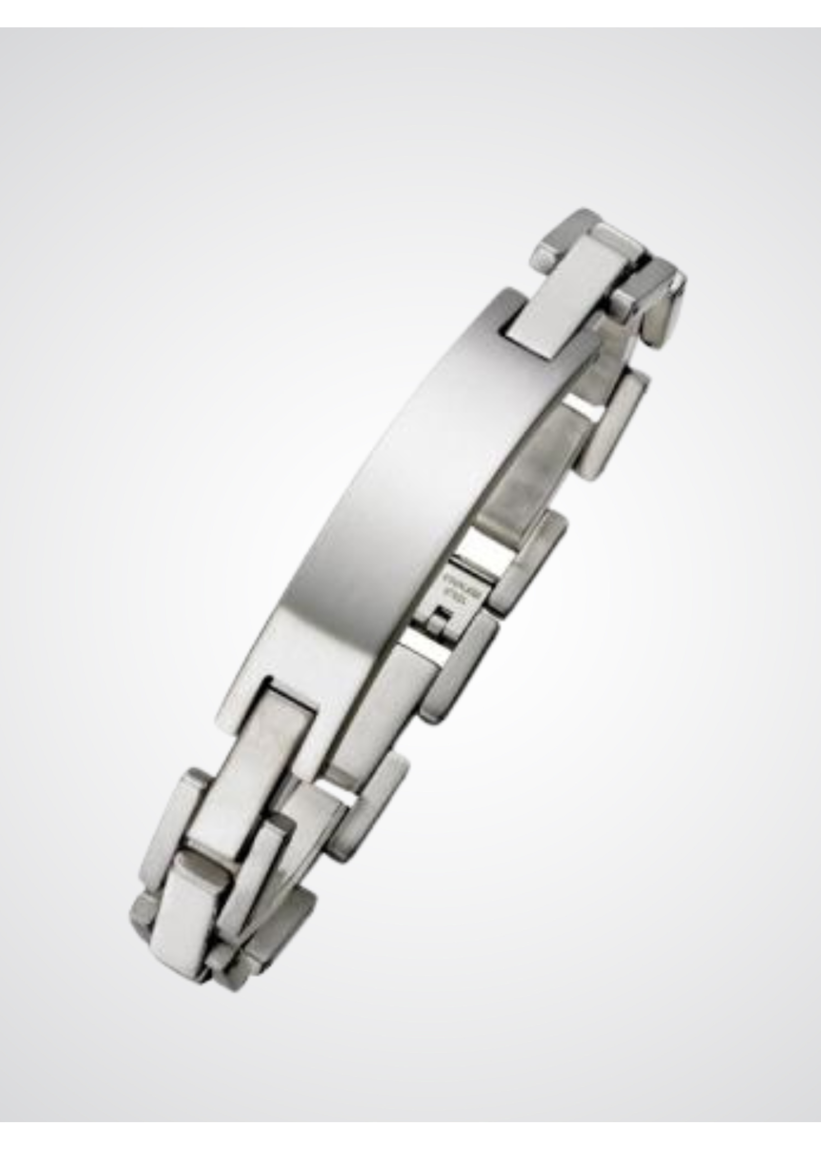 Alpine International Steel Mens Bracelet 12mm Inc Eng