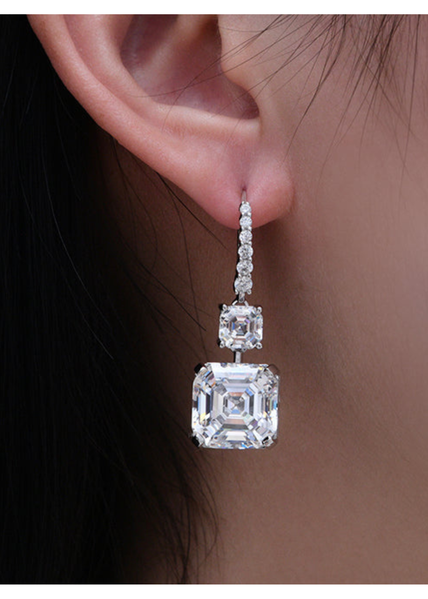 Anna Zuckerman Luxury AZL Arabella 24 Diamond White Earrings