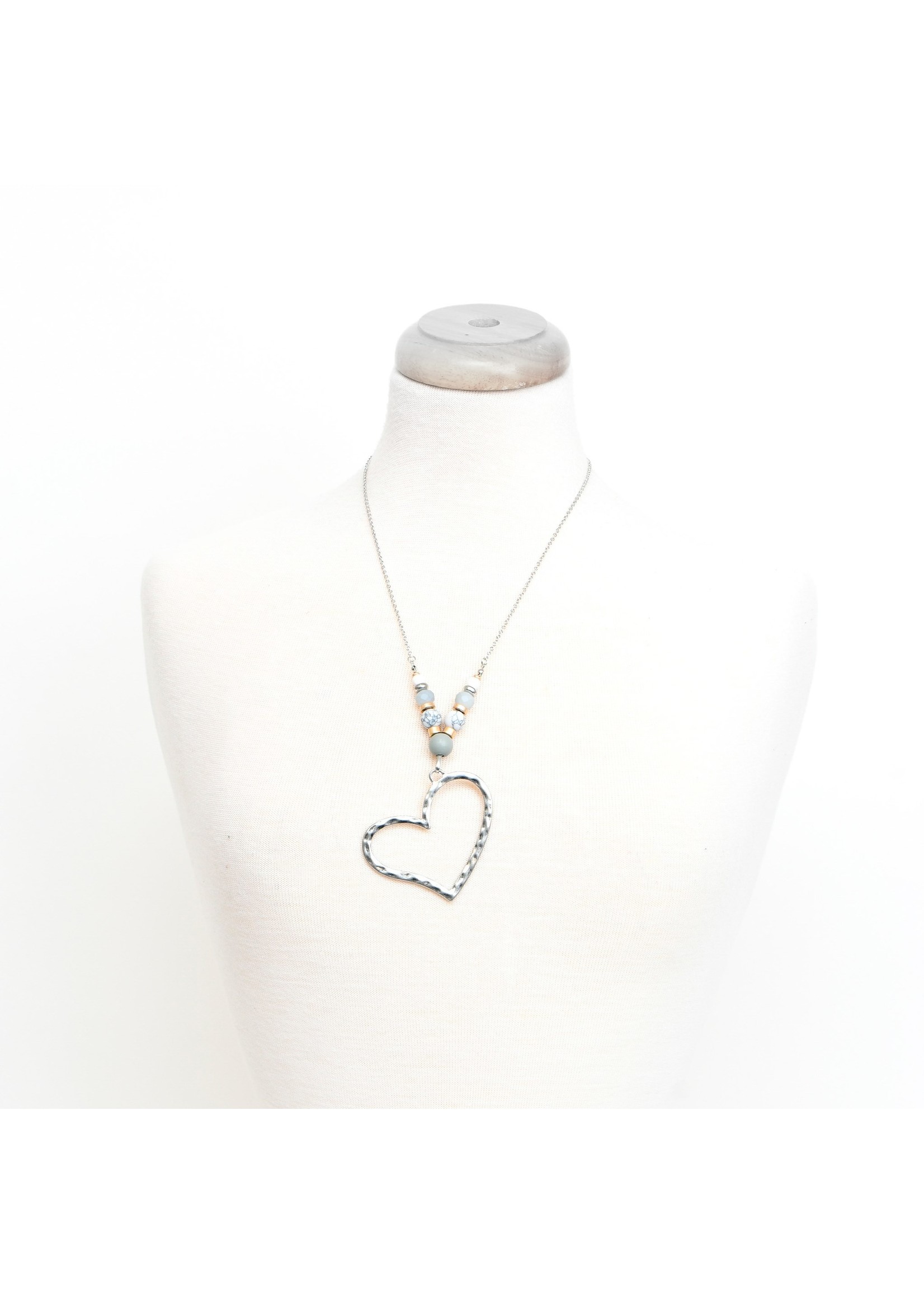 Caracol Hammered Metal Heart Necklace