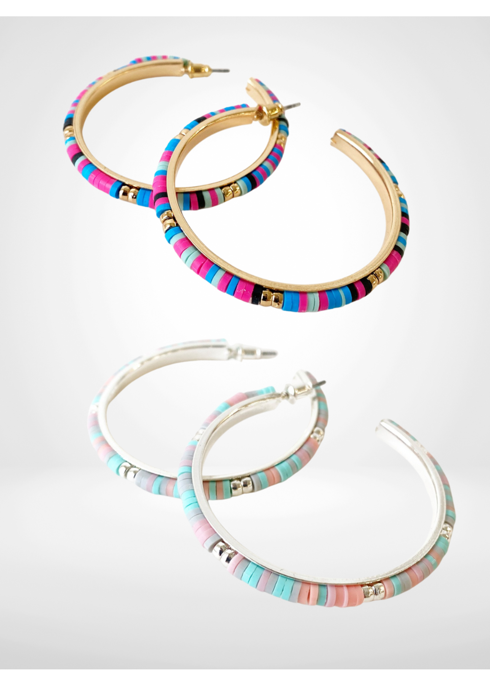 Caracol Metal & Polymers Clay Beads Earrings