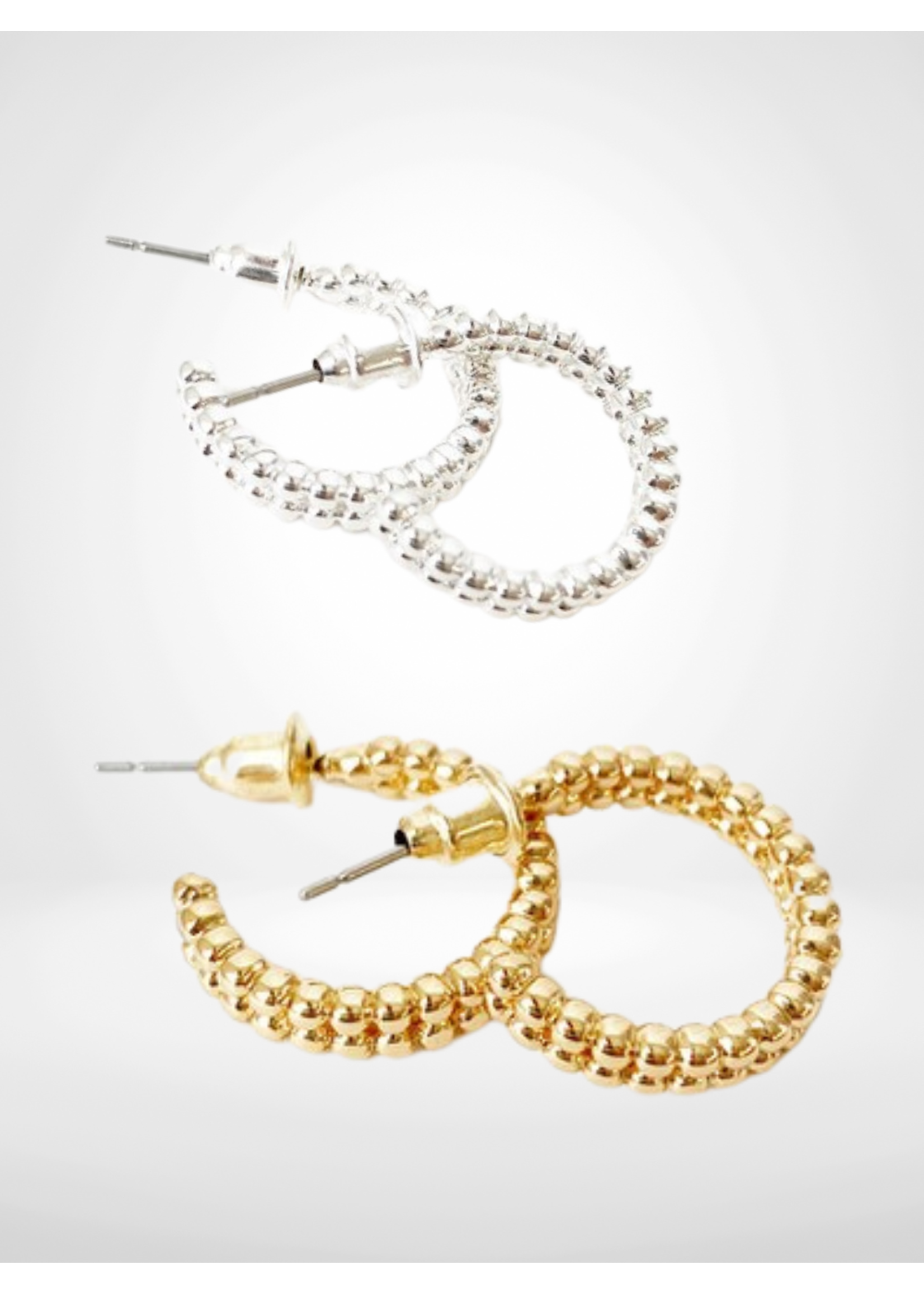 Caracol Small Metal Beaded Hoops