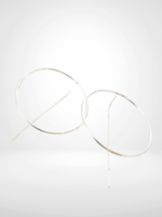 Caracol Rings W/ Long Hooks Earrings Silver