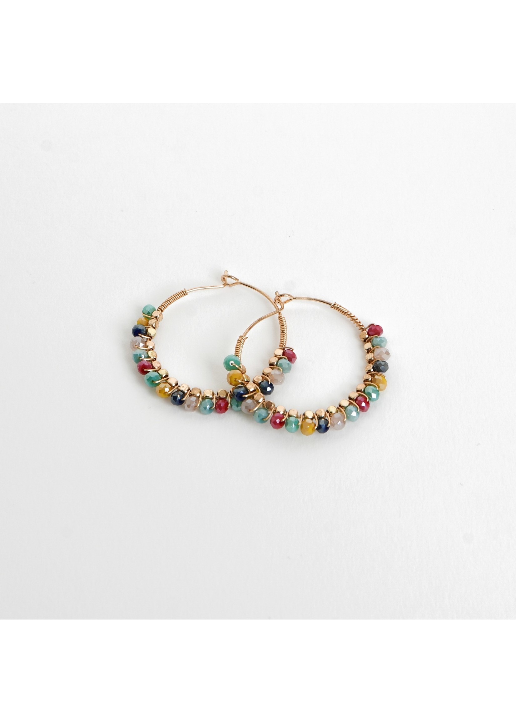 Caracol Multi Delicate Hoops W/ Glass Beads