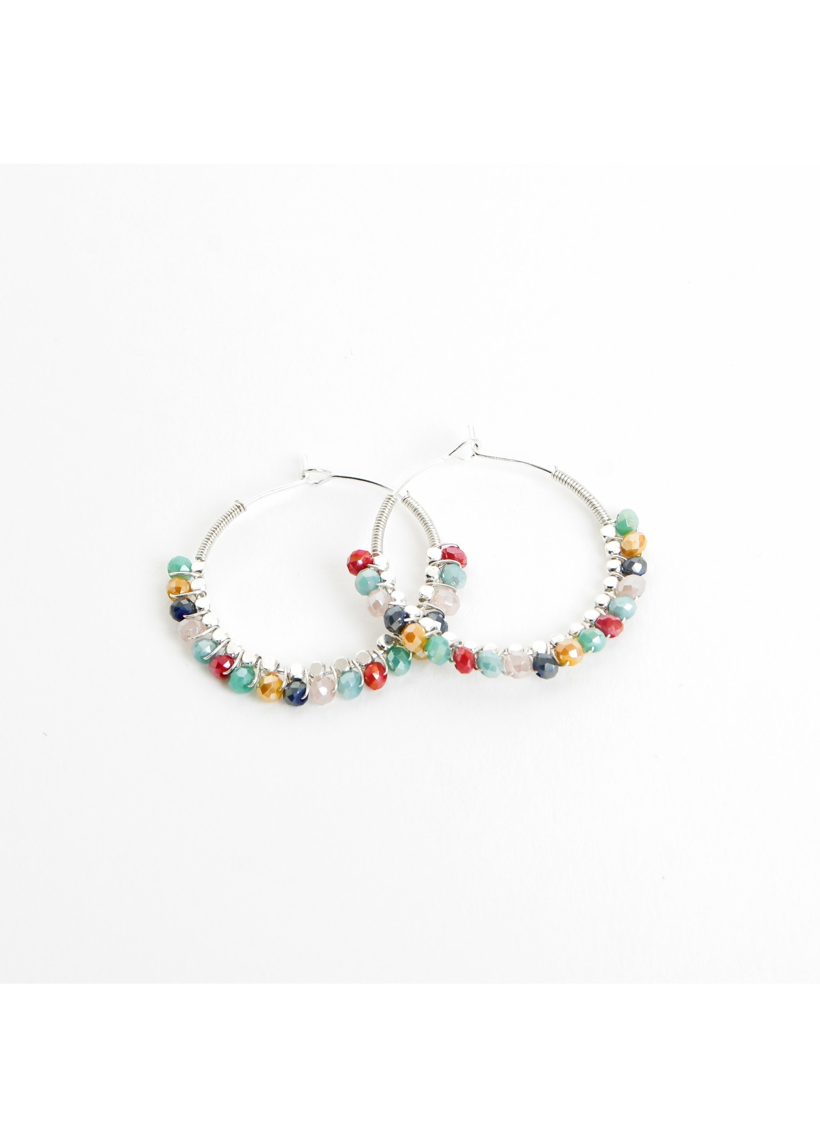Caracol Multi Delicate Hoops W/ Glass Beads