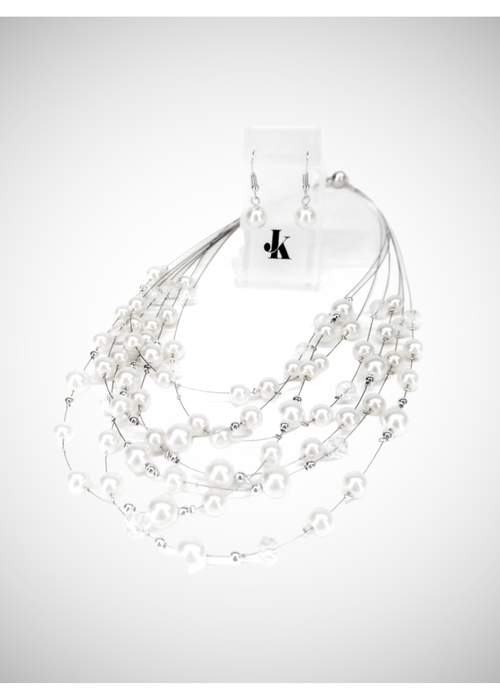 Jacqueline Kent JK String Pearl Neck Set White