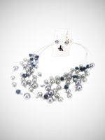 Jacqueline Kent JK String Pearl Neck Set Grey