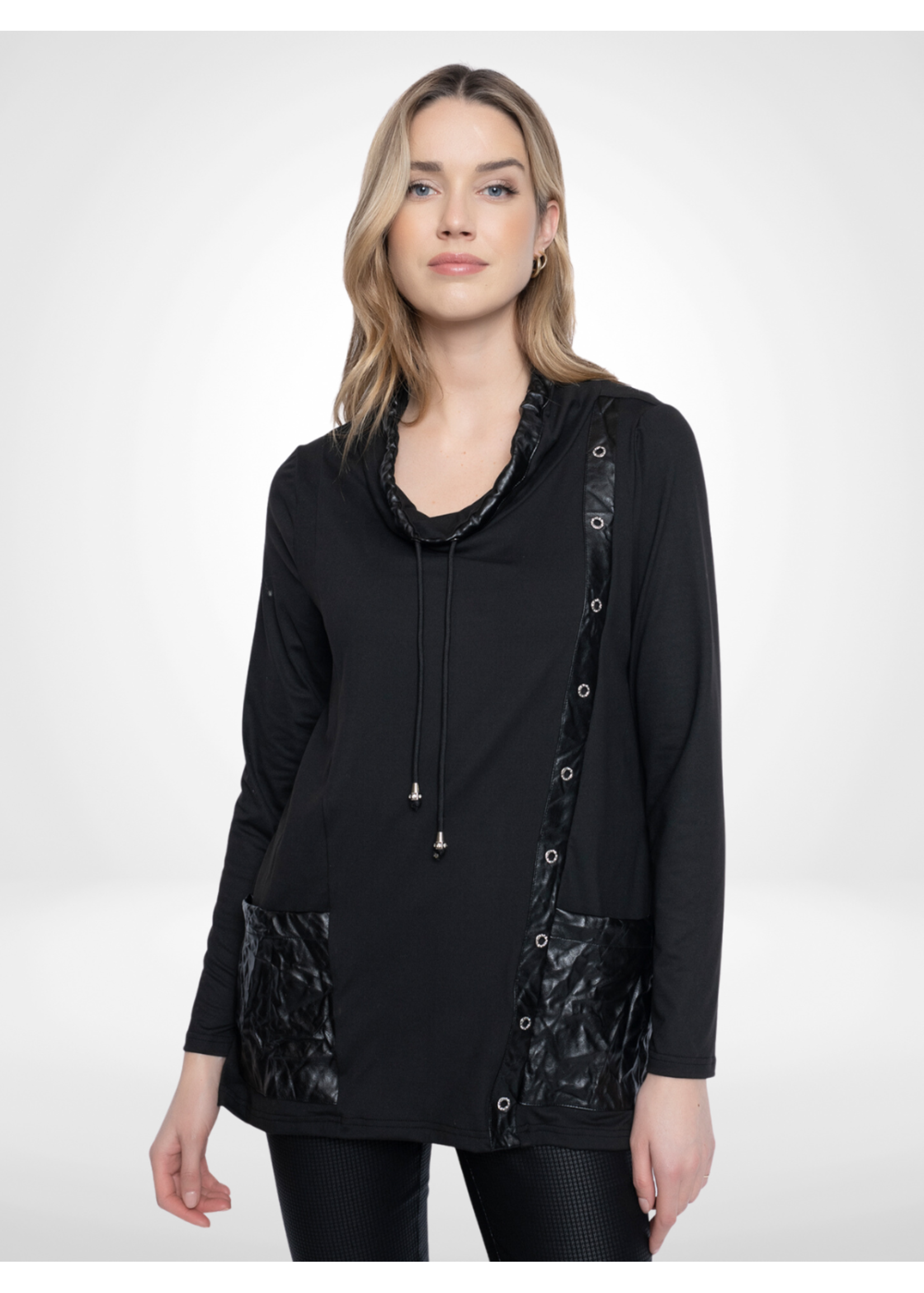 Picadilly Picadilly Cowl Neck Top