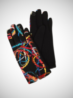 Caracol Black Stretch Gloves with Coloured Stitching