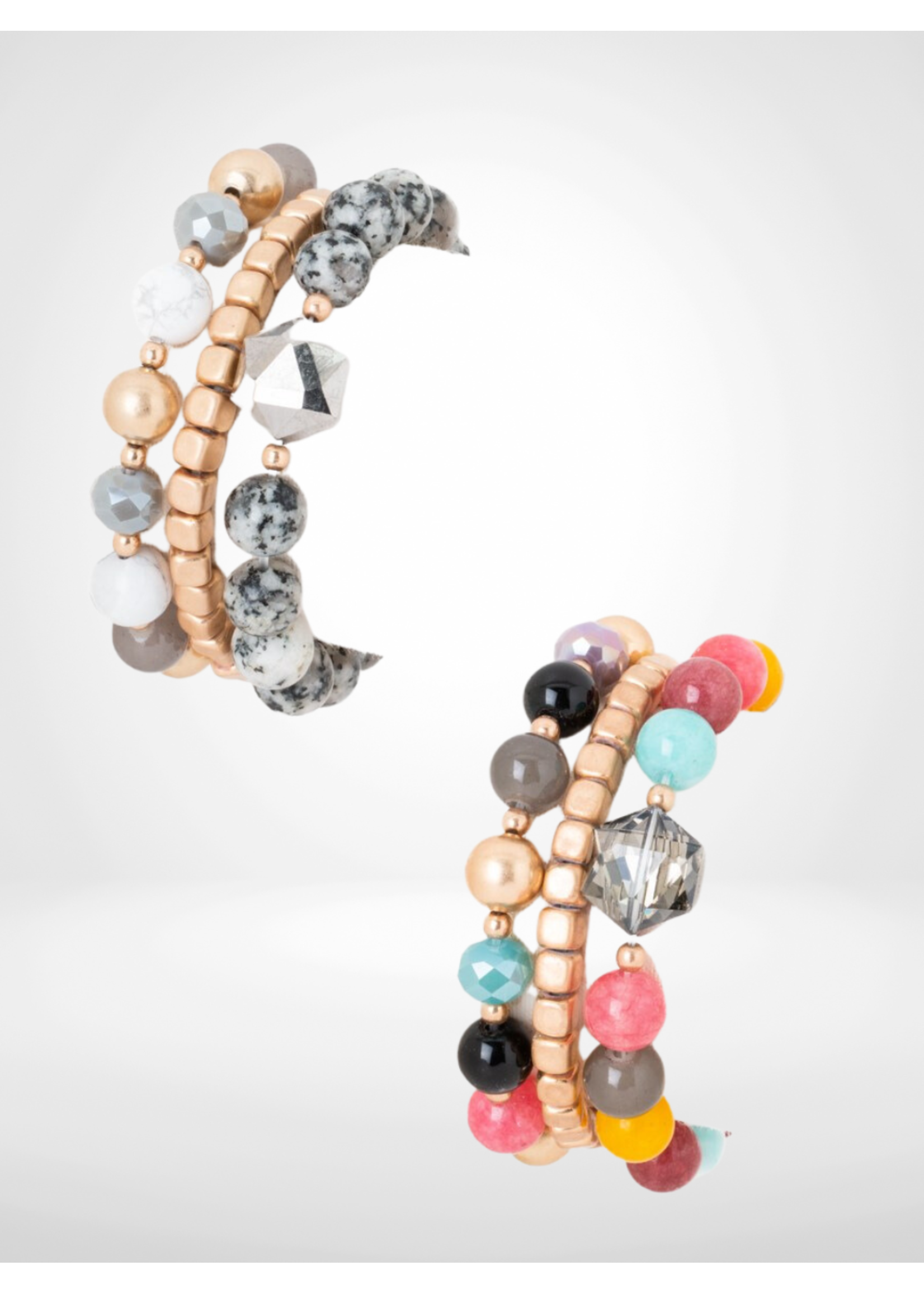 Caracol Set of 3 Elastic Bracelet Beads