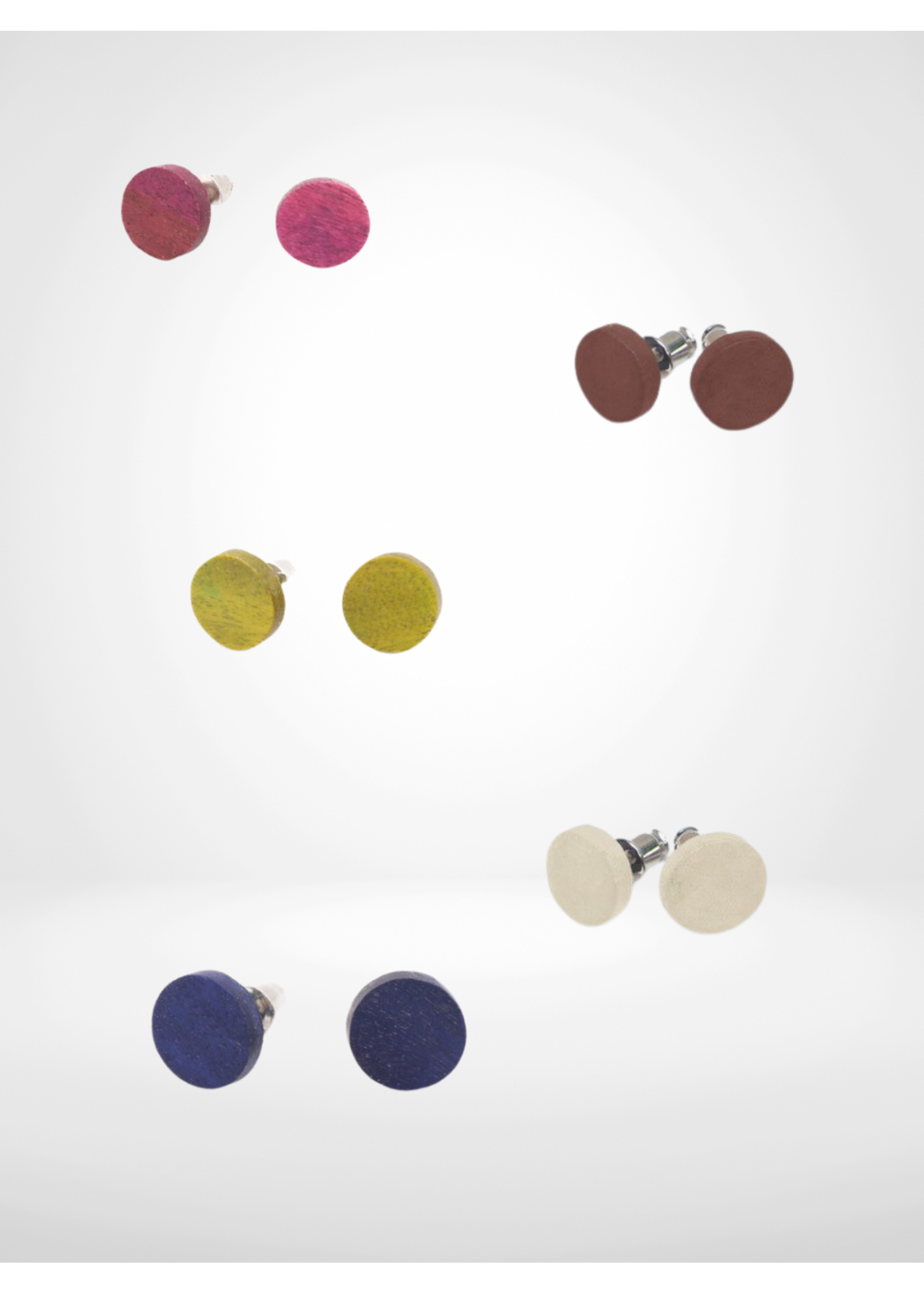 Caracol Wood Button Studs