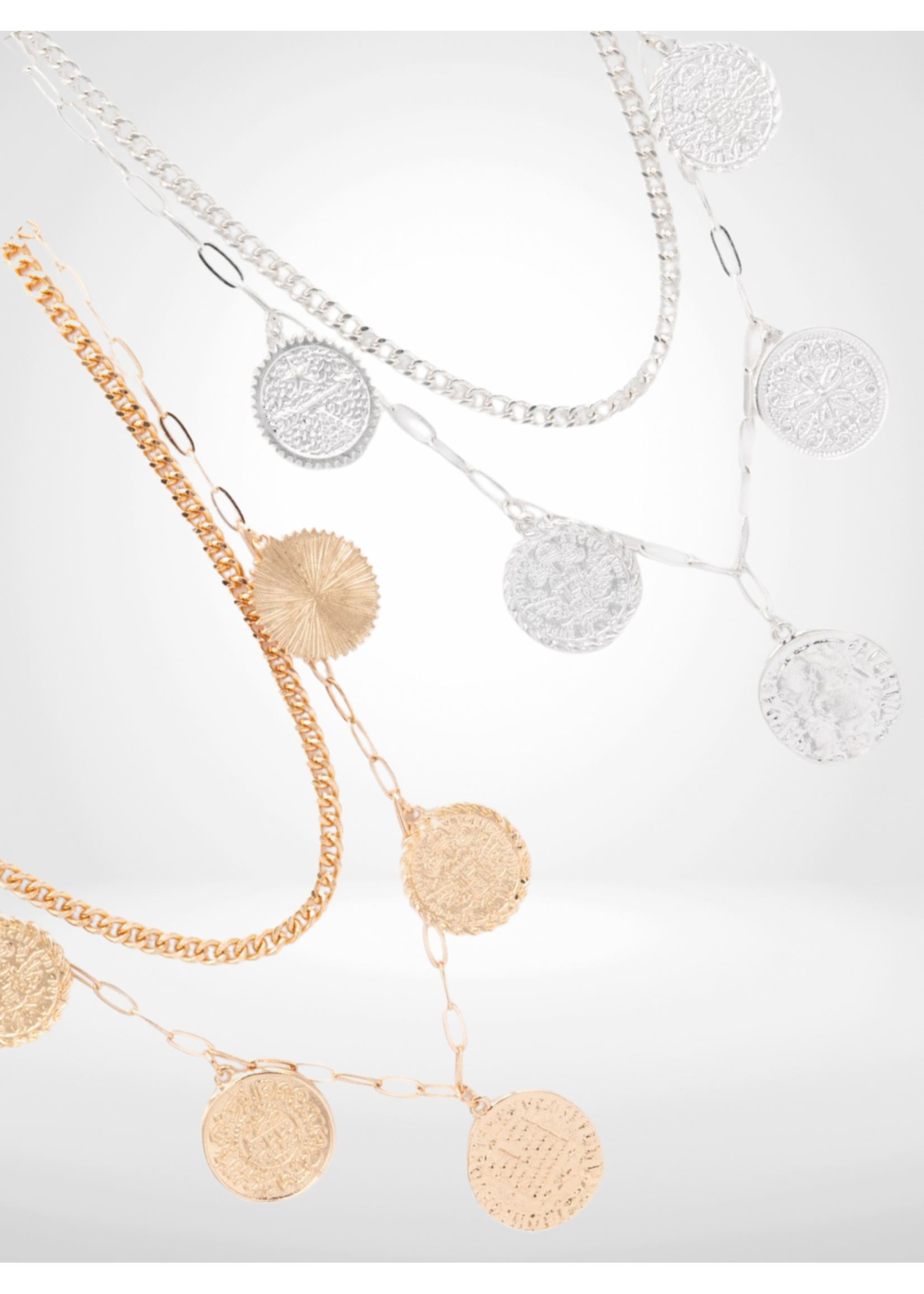 Caracol 2 Row Necklace W/Metal Charms