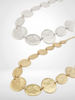 Caracol Textured Flat Discs Necklace