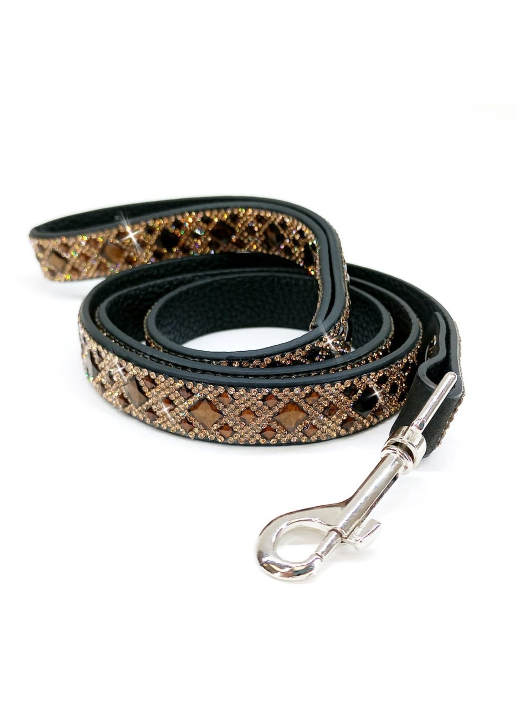 Jacqueline Kent JK Diamond In The Ruff Dog Leash Chocolate Diamond