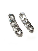 JK Curb Link Earrings Silver