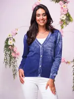 Knit Button Up Cardigan Faded Blue