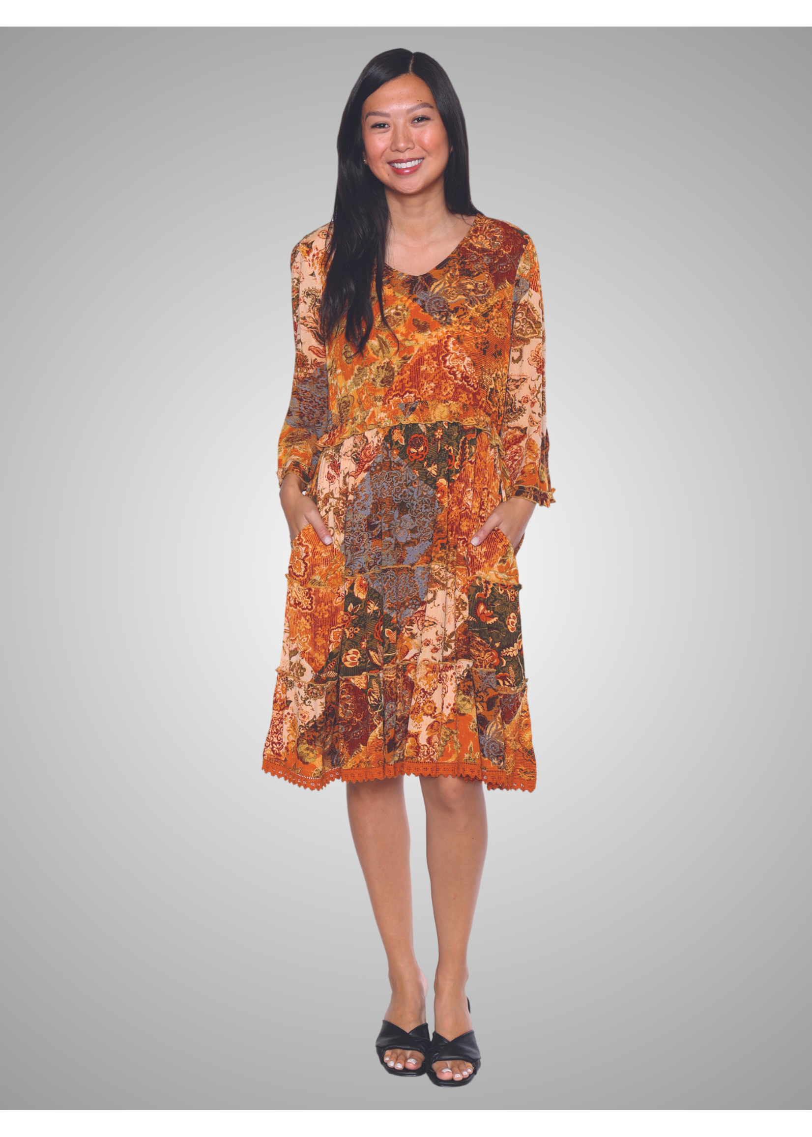 Papa Vancouver Bell-Sleeve Floral Dress