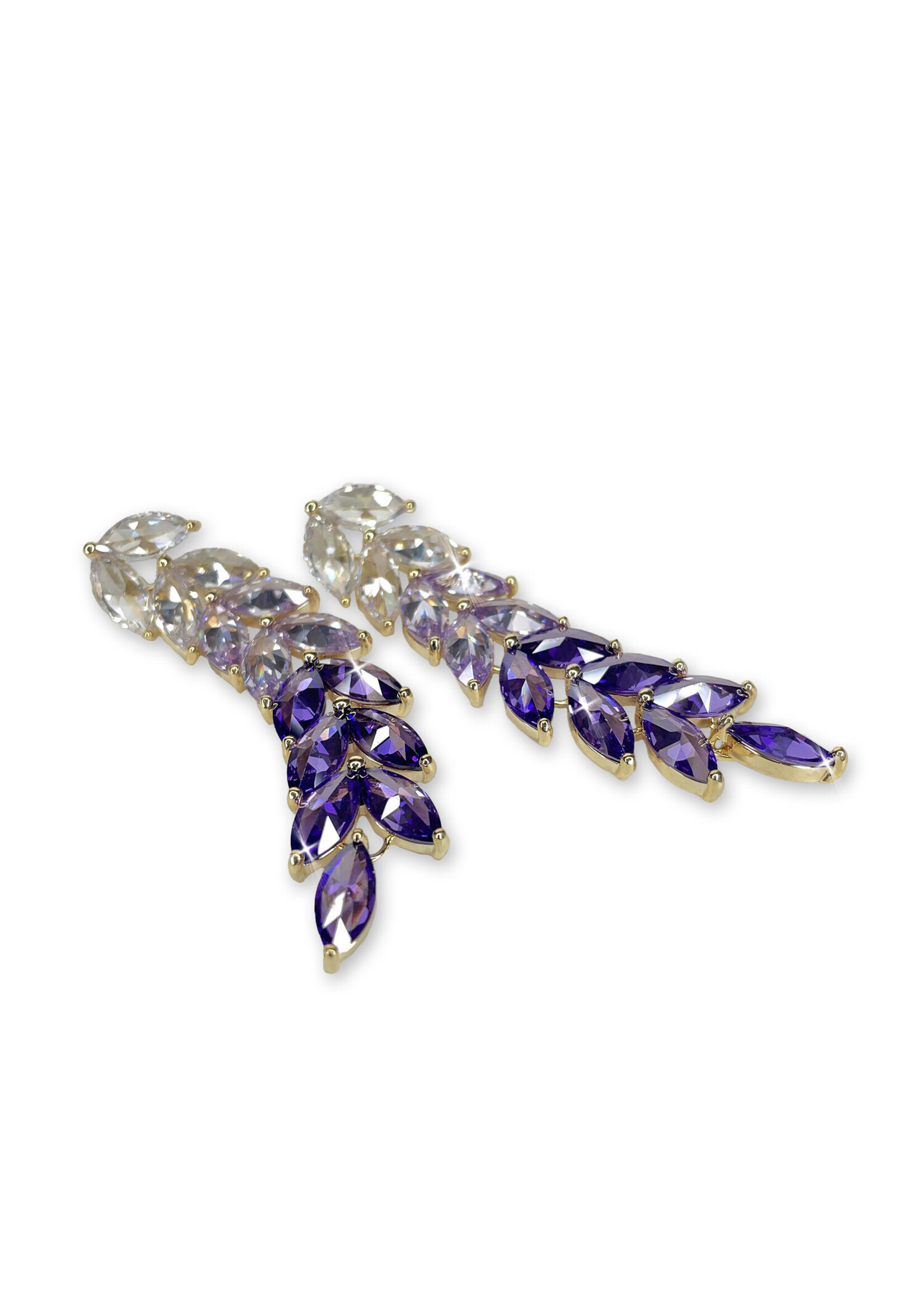 Jacqueline Kent JK Earring Clear Purple Crystal