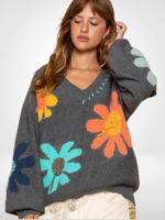 Oversize Floral Print Sweater