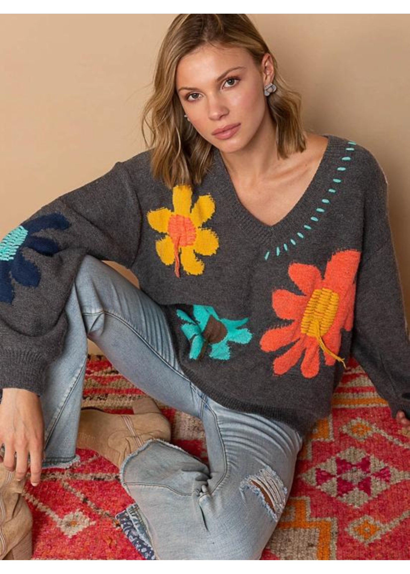 Oversize floral Print Sweater