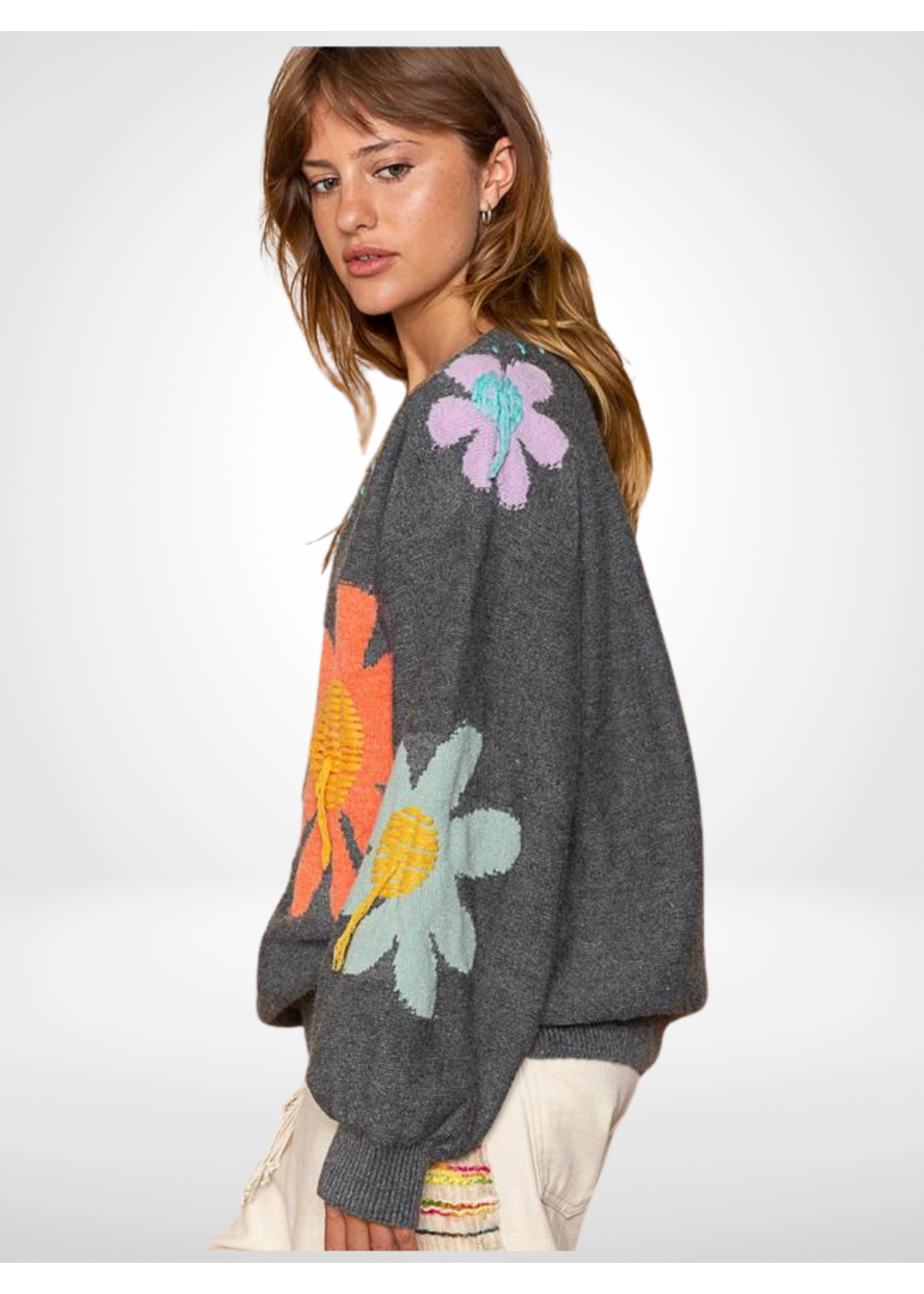 Oversize floral Print Sweater