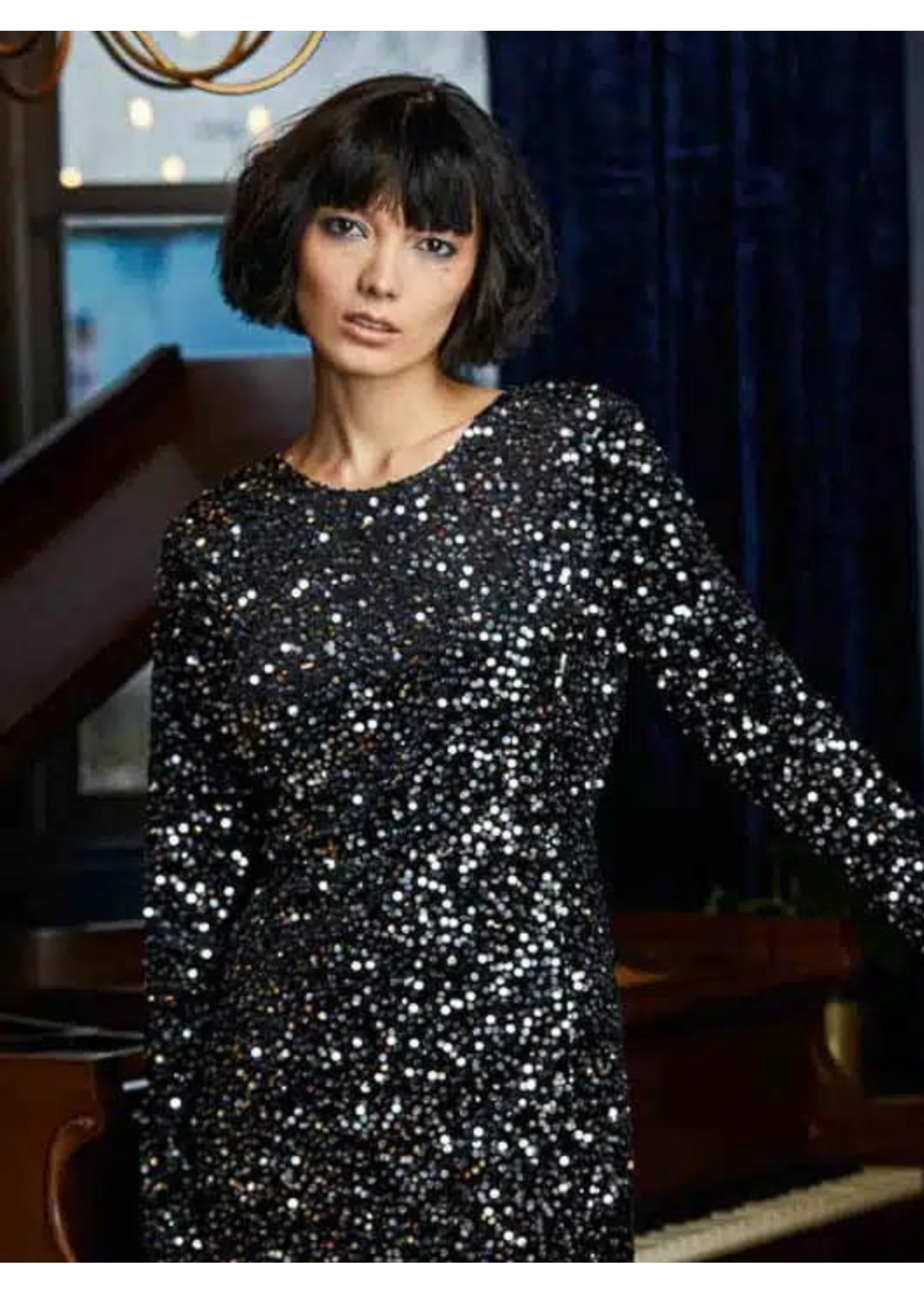 Elena Want Holiday Sequence Dress