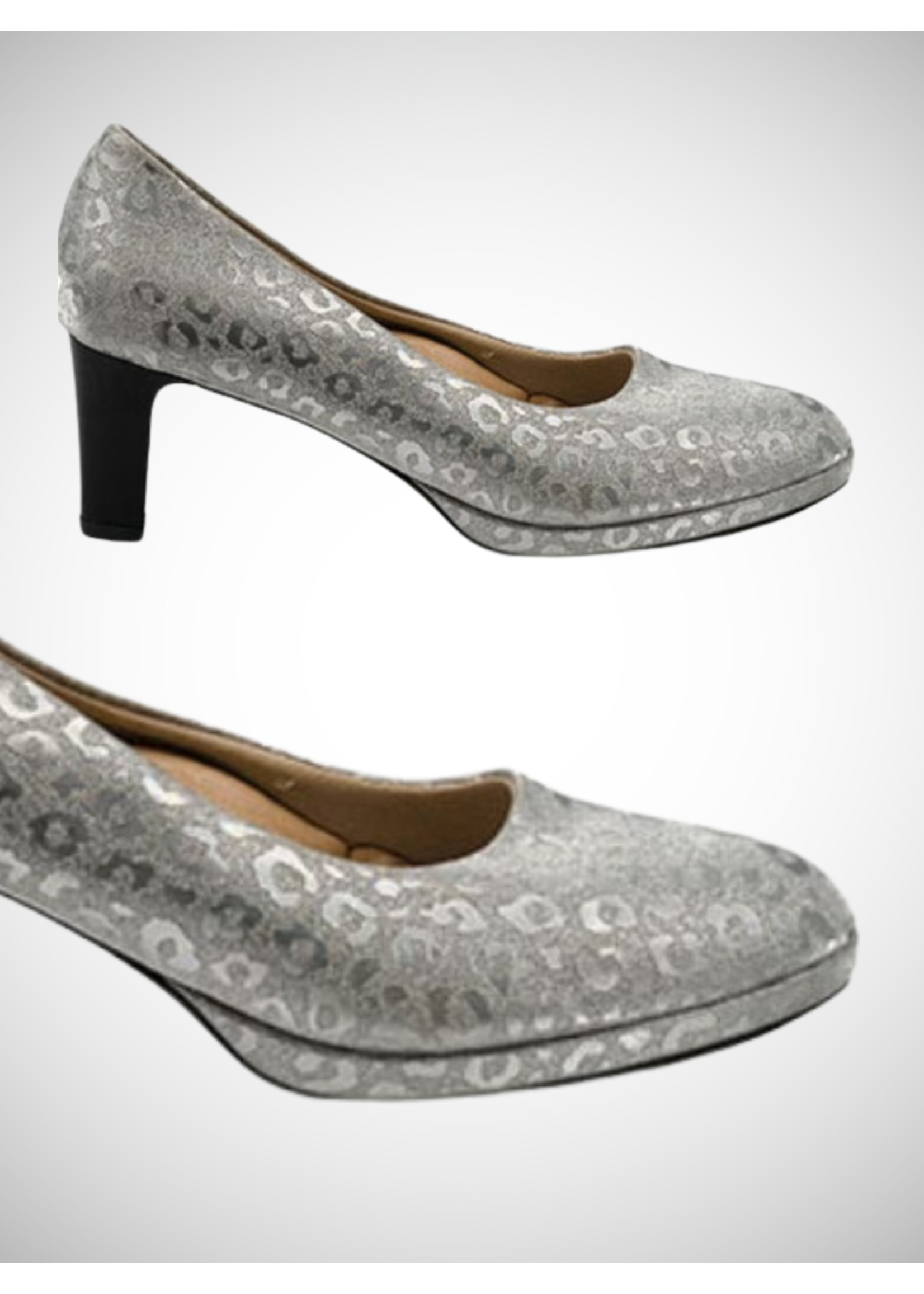 LEF Silver Leopard Pump