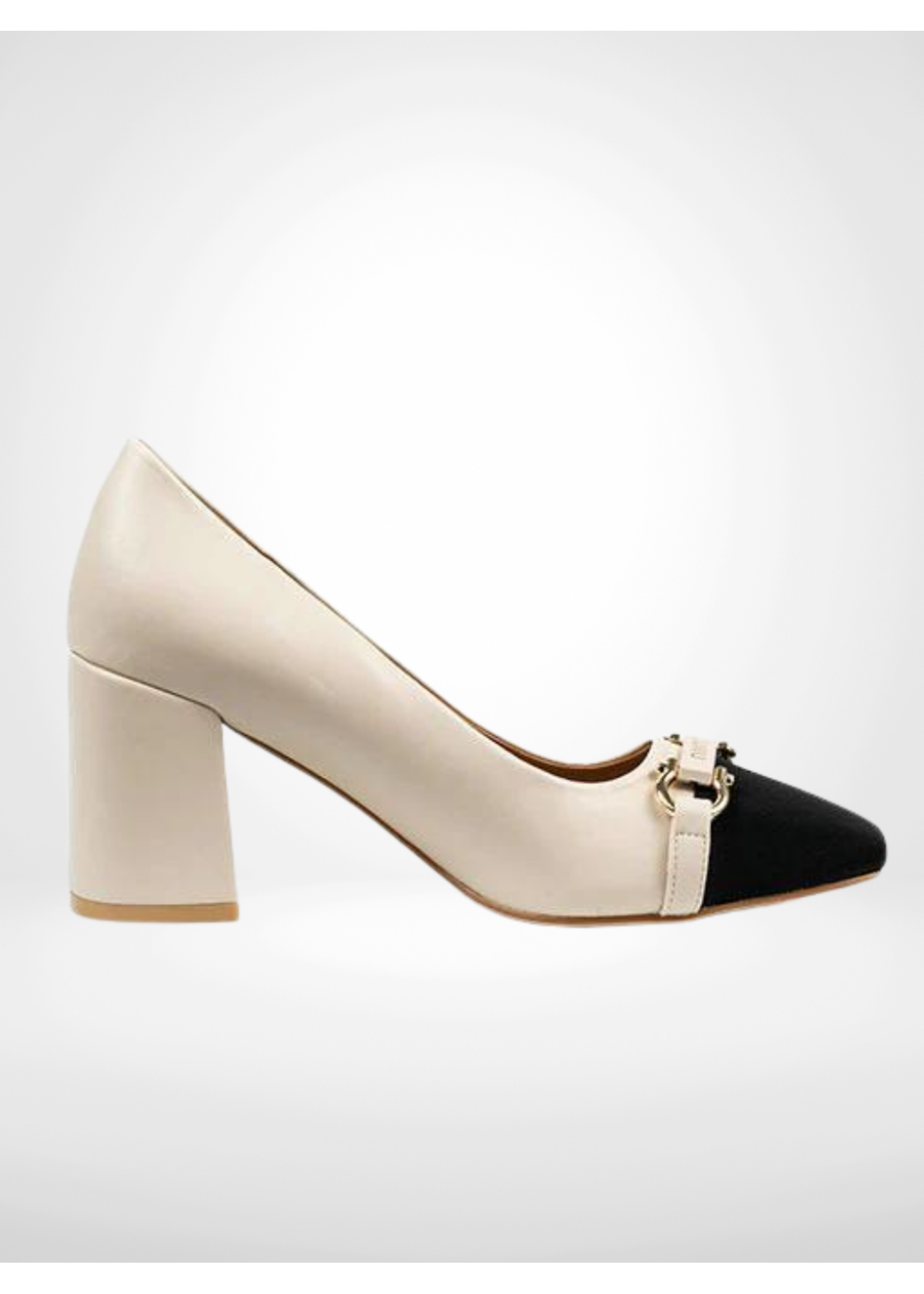 Little Empresses LEF Beige Block Heel Pump