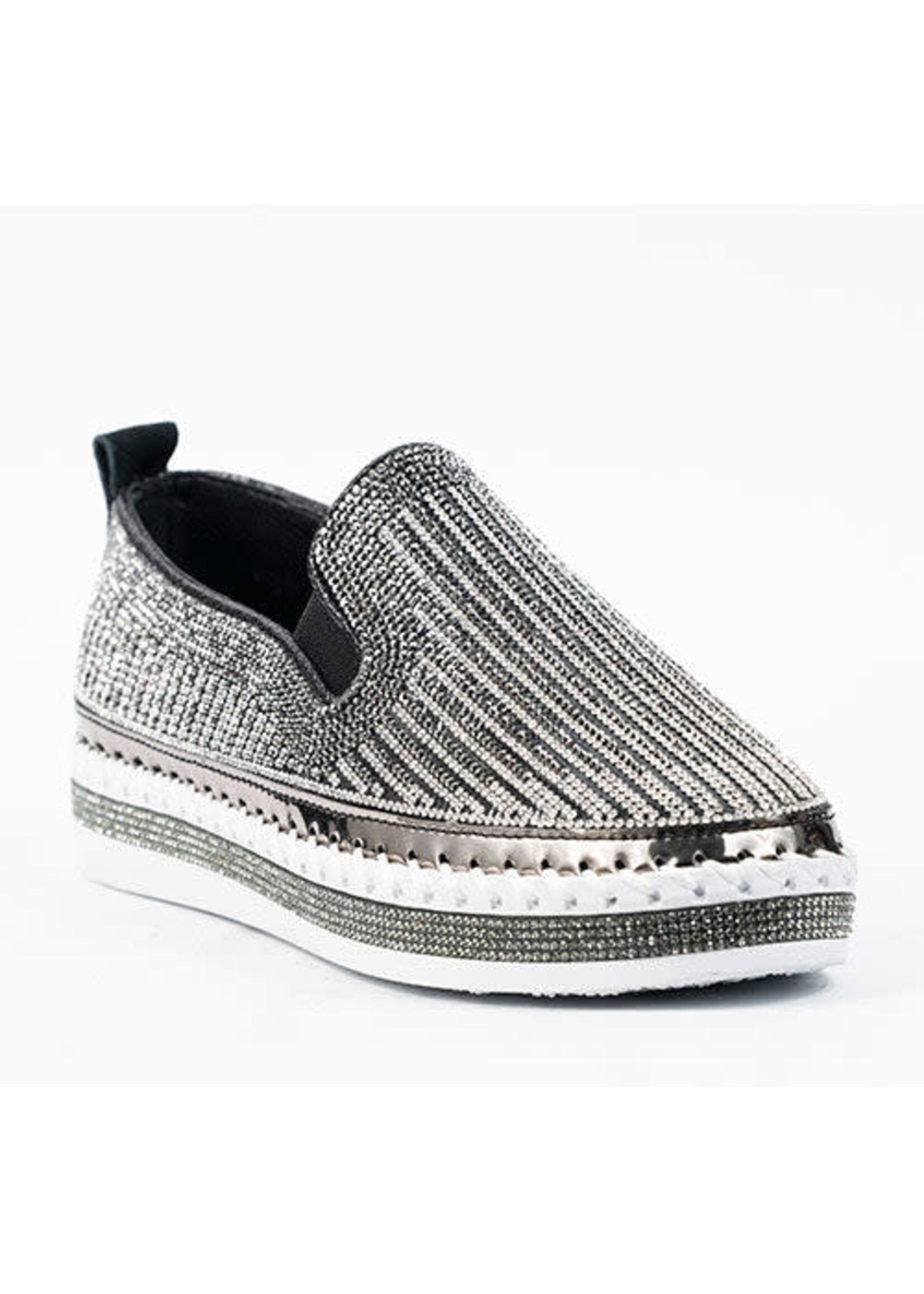 LEF Bling Slip on Blk Sneaker