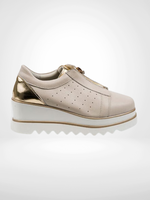 LEF Platform Sneaker Beige Gold
