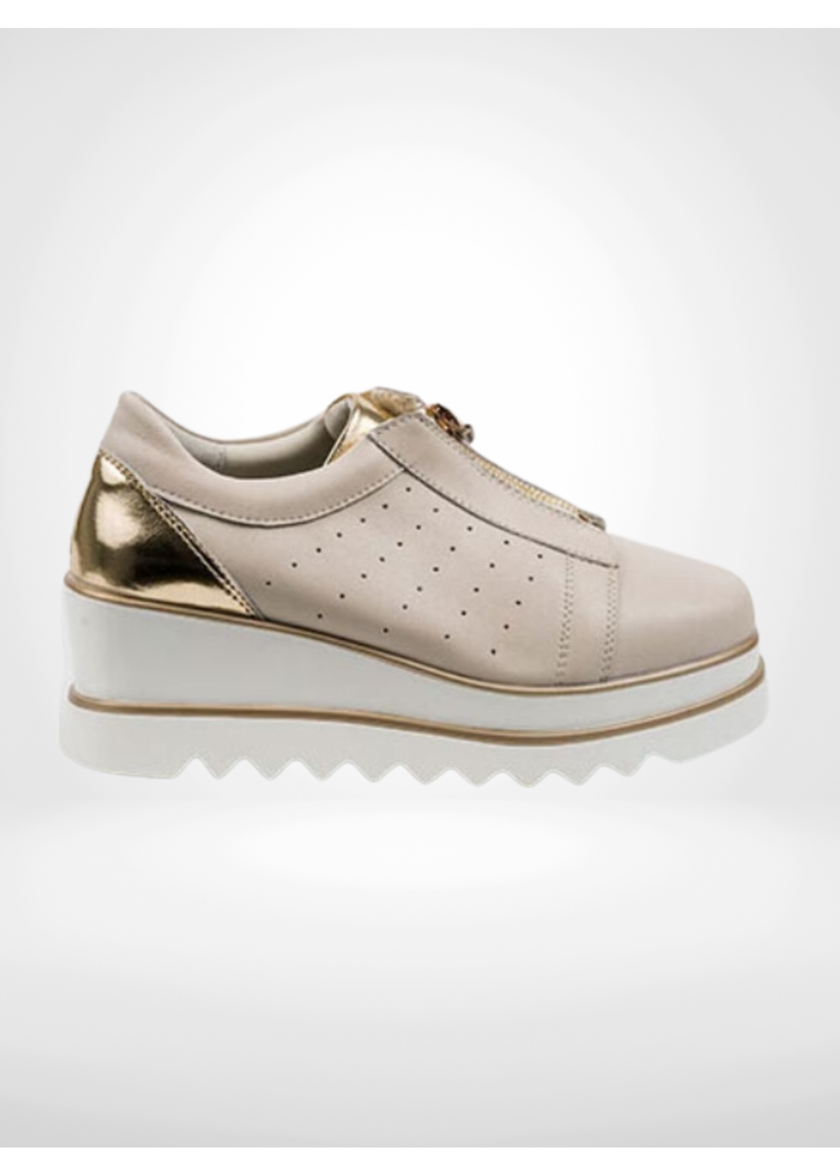 LEF Platform Sneaker Beige Gold