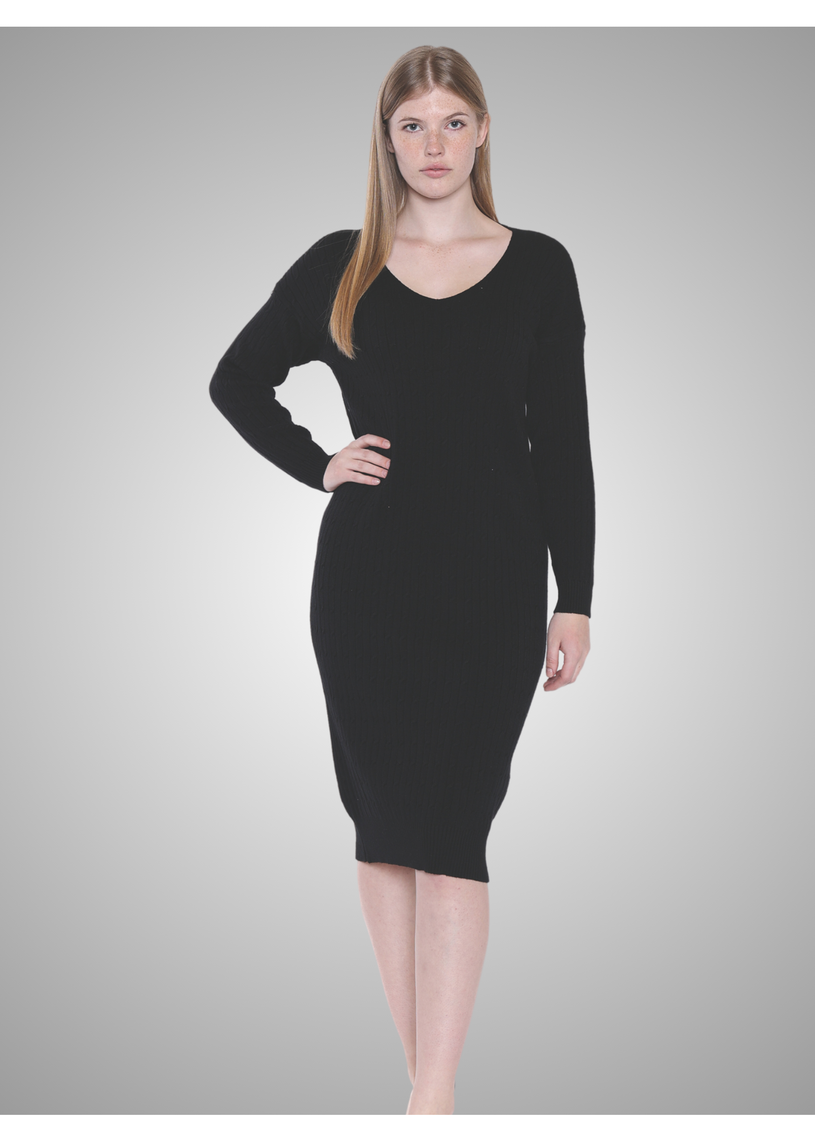 Papa Fashion Sorella V-Neck Kneated Dress